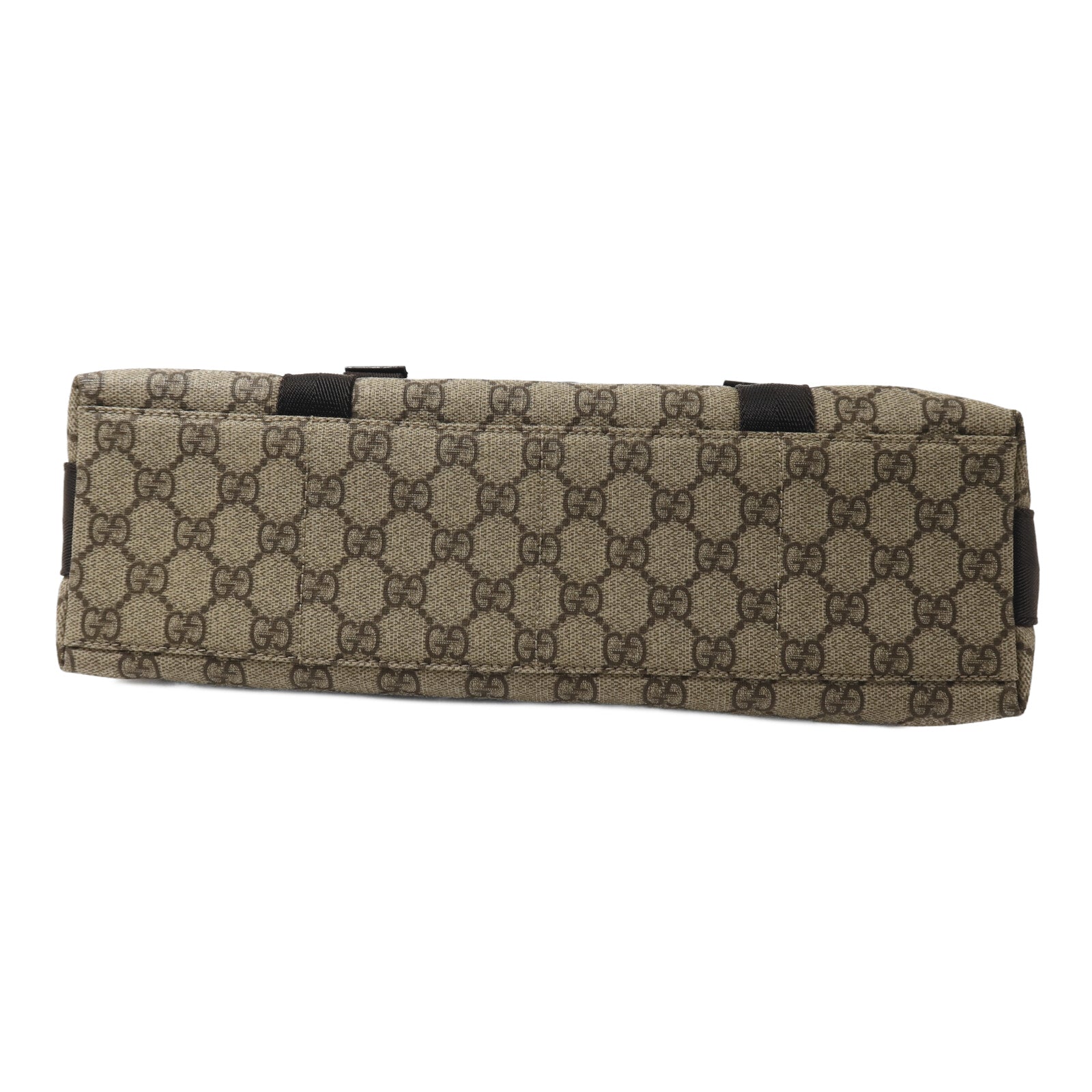 GUCCI 塗層帆布GG Supreme銀扣肩背袋