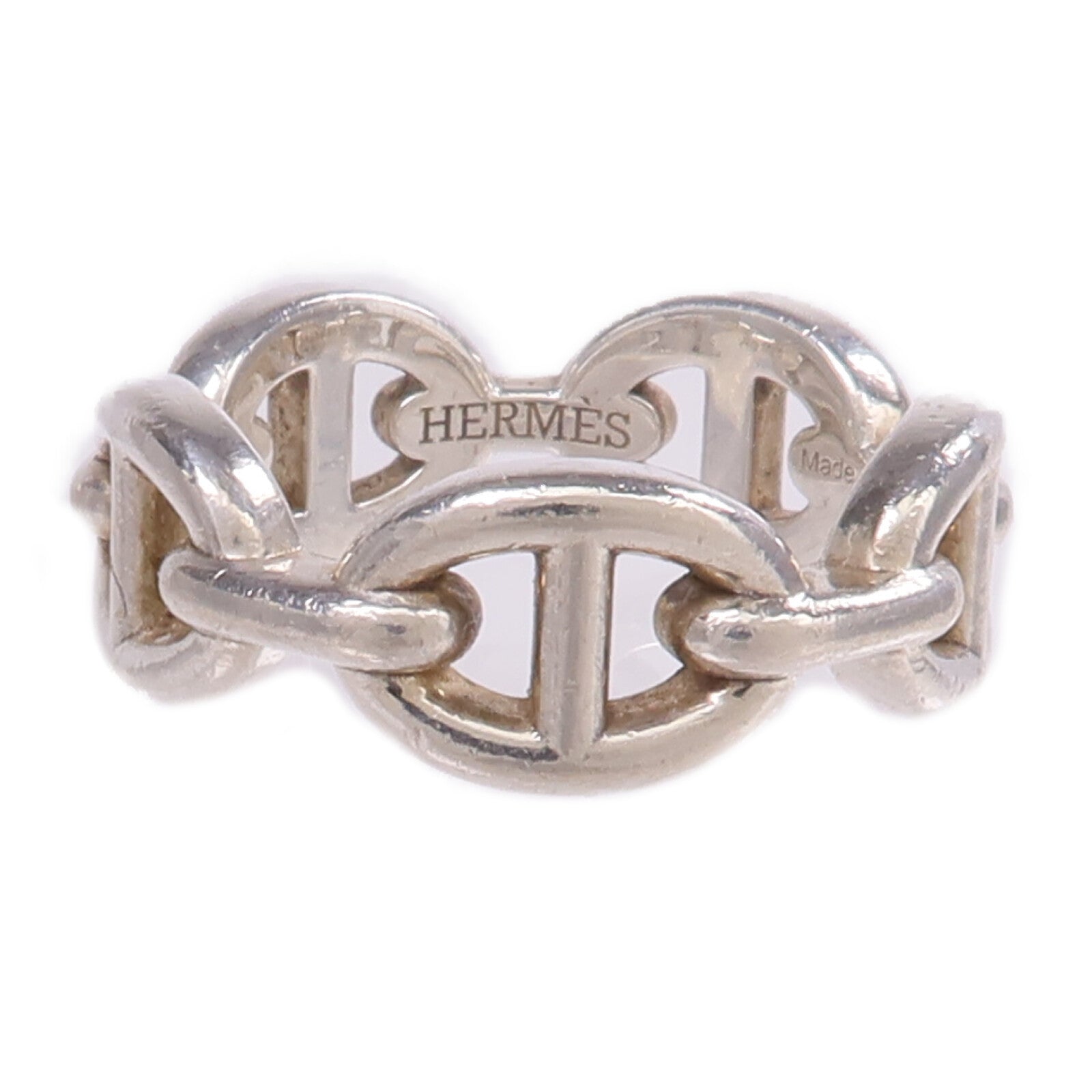 HERMES 925純銀Chaine d'ancre Enchainee Ring戒指US#5.25