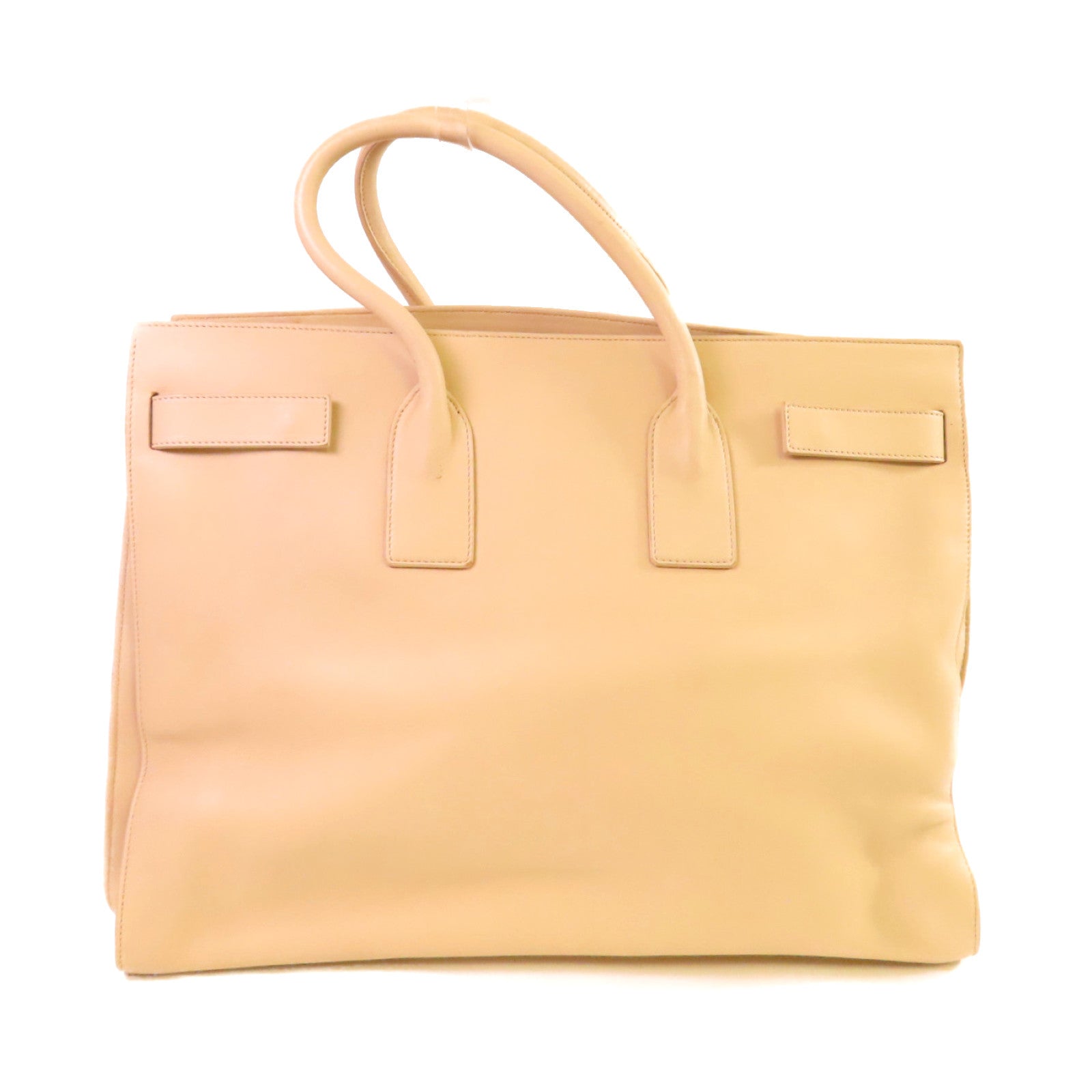 SAINT LAURENT 牛皮皮革Sac De Jour Large Shoulder Bag肩背袋杏色