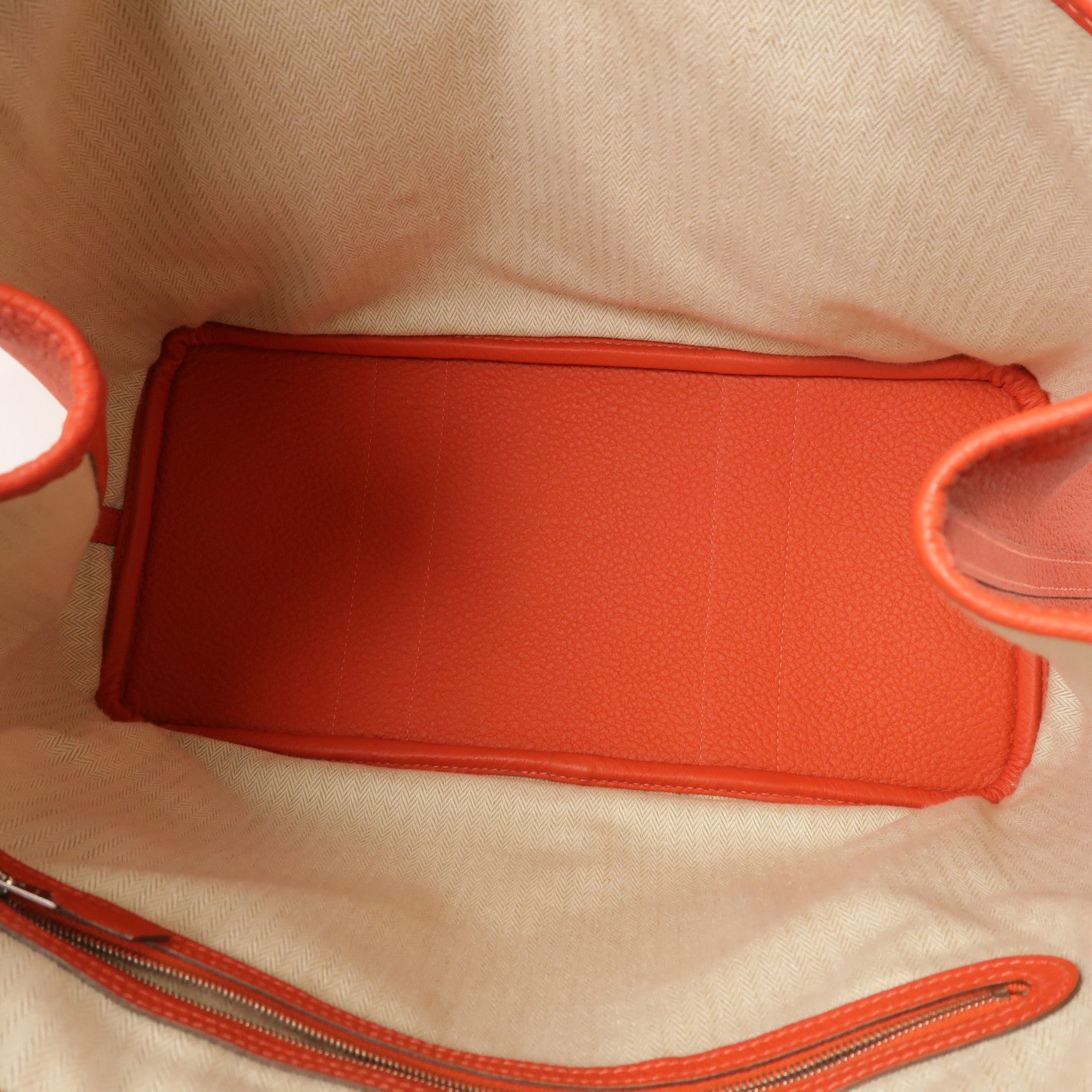 HERMES Negonda皮革Garden Party PM銀扣手挽袋Rouge Pivoine