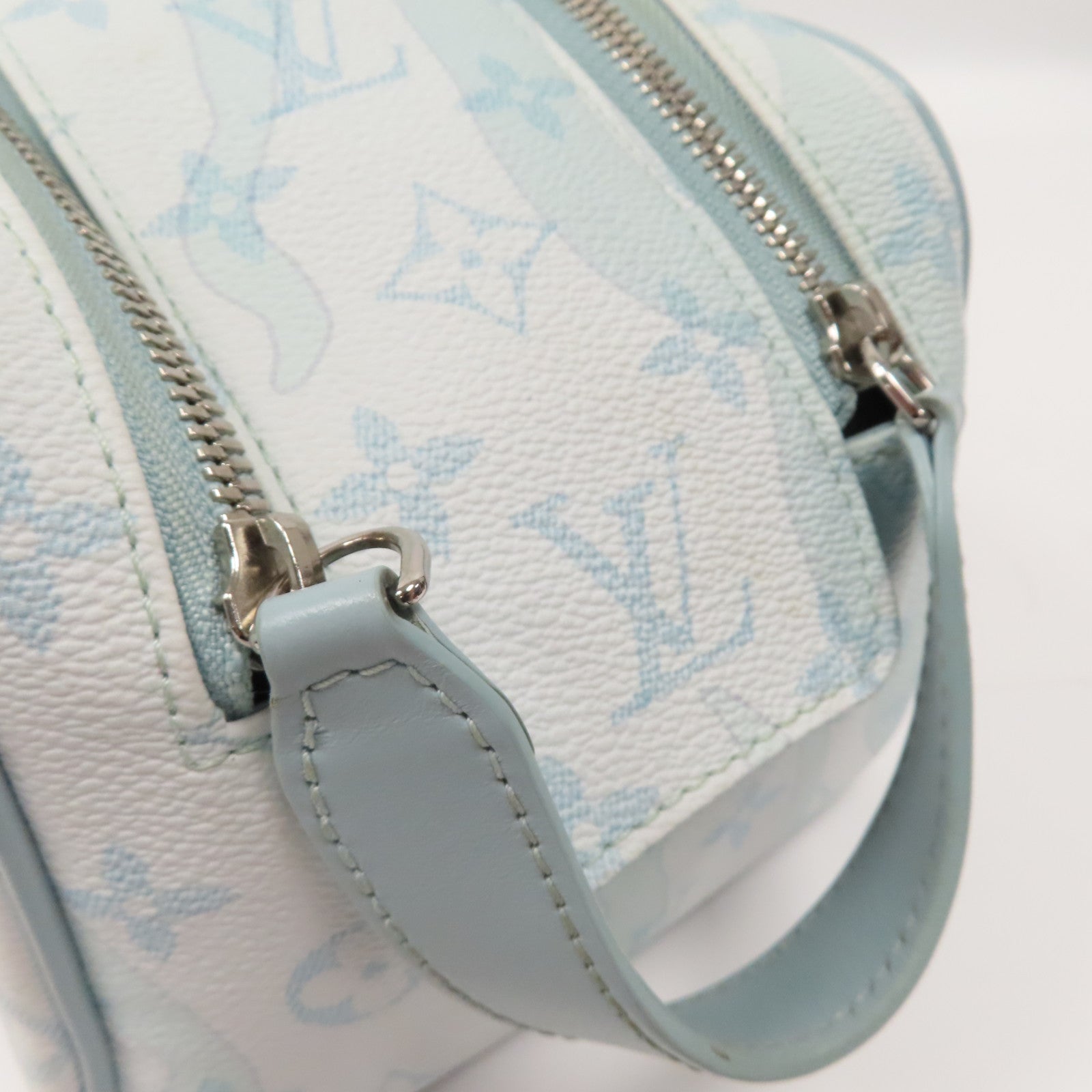 LOUIS VUITTON 【激減優惠】Monogram Aquagarden Dopp Kit銀扣手拿包藍色
