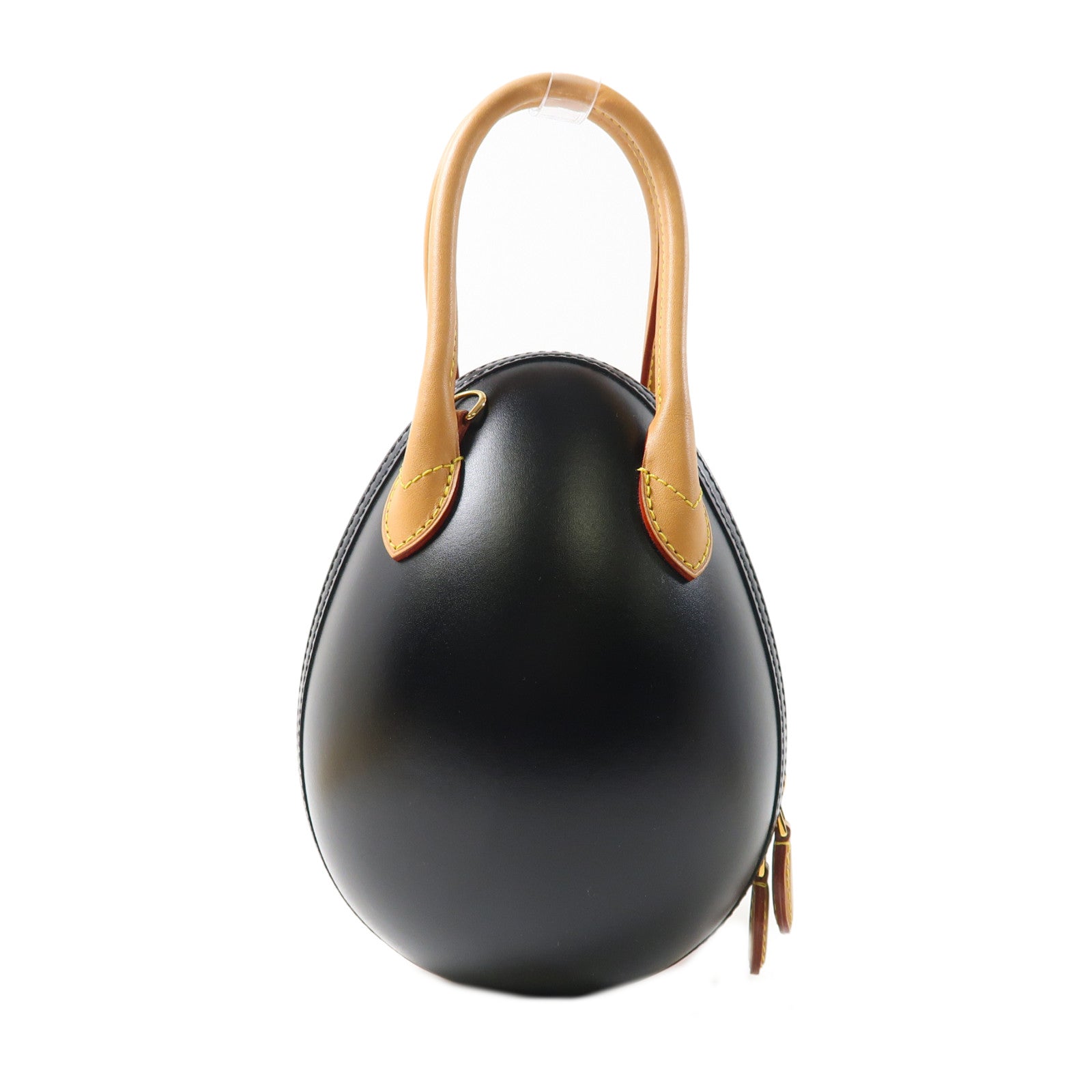 LOUIS VUITTON Monogram Egg Souple金扣手挽肩背兩用袋棕色/黑色