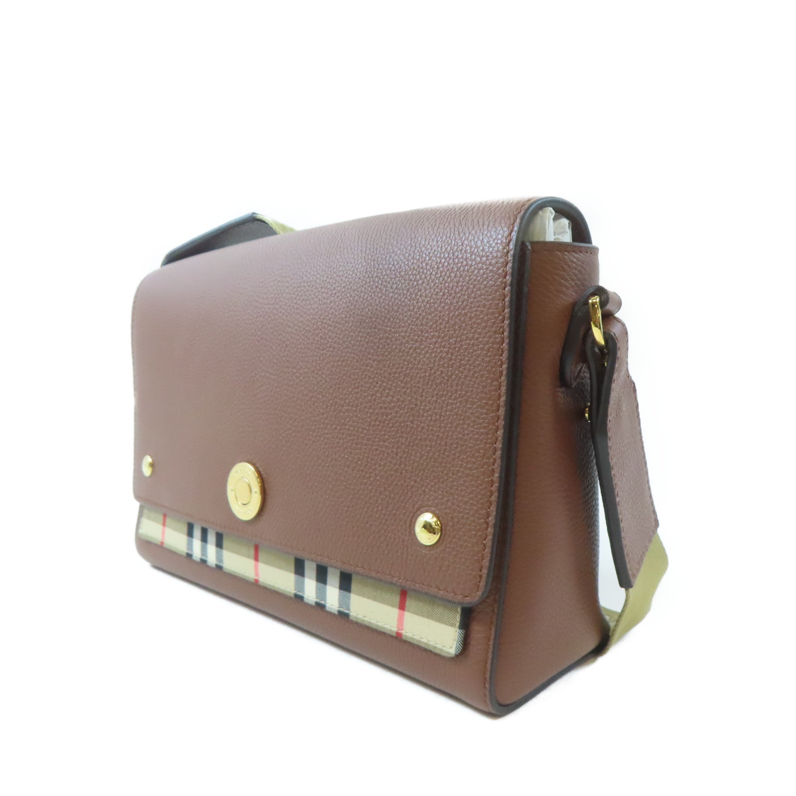 BURBERRY 牛皮皮革Shoulder Bag金扣肩背袋啡色
