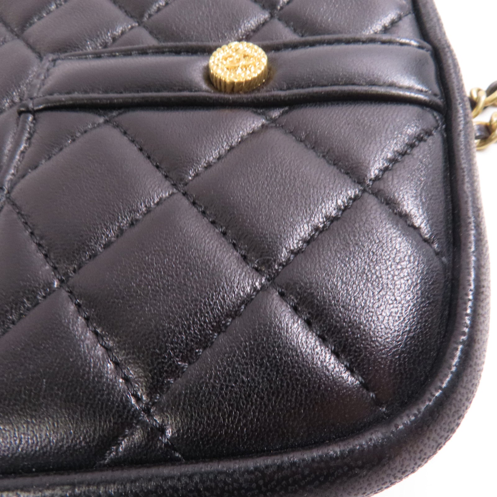 CHANEL 羊皮皮革Chain Shoulder Bag金扣肩背袋
