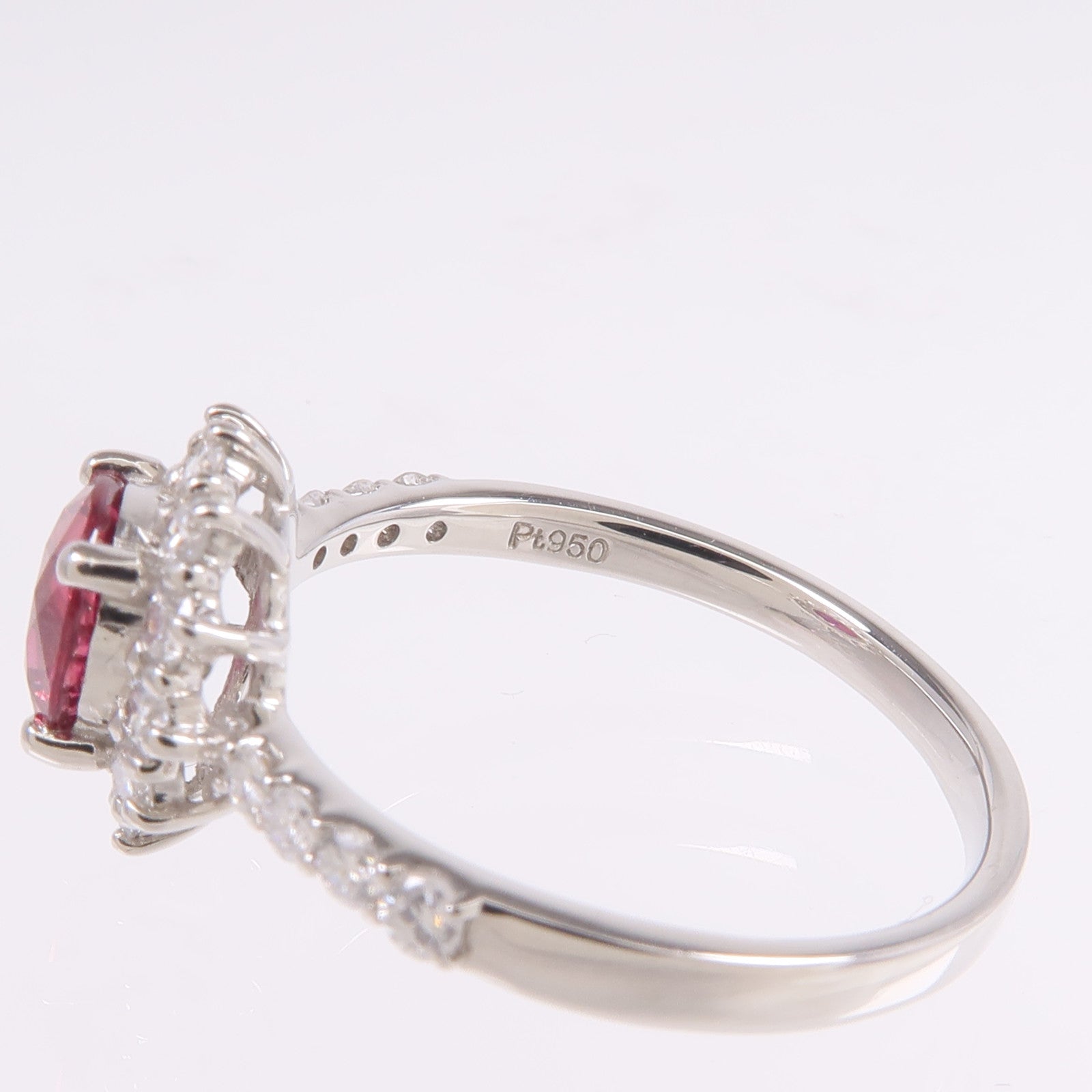 JEWELRY PT950鉑金Ruby Diamond Ring紅寶石/鑽石戒指