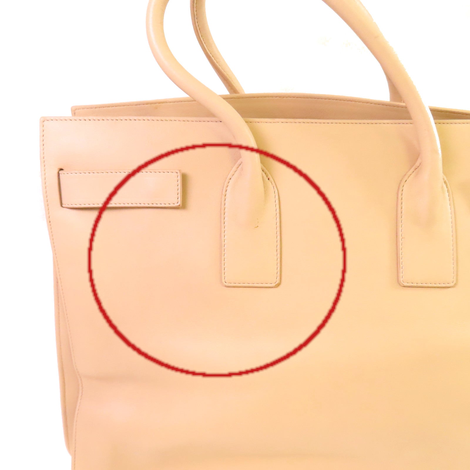 SAINT LAURENT 牛皮皮革Sac De Jour Large Shoulder Bag肩背袋杏色