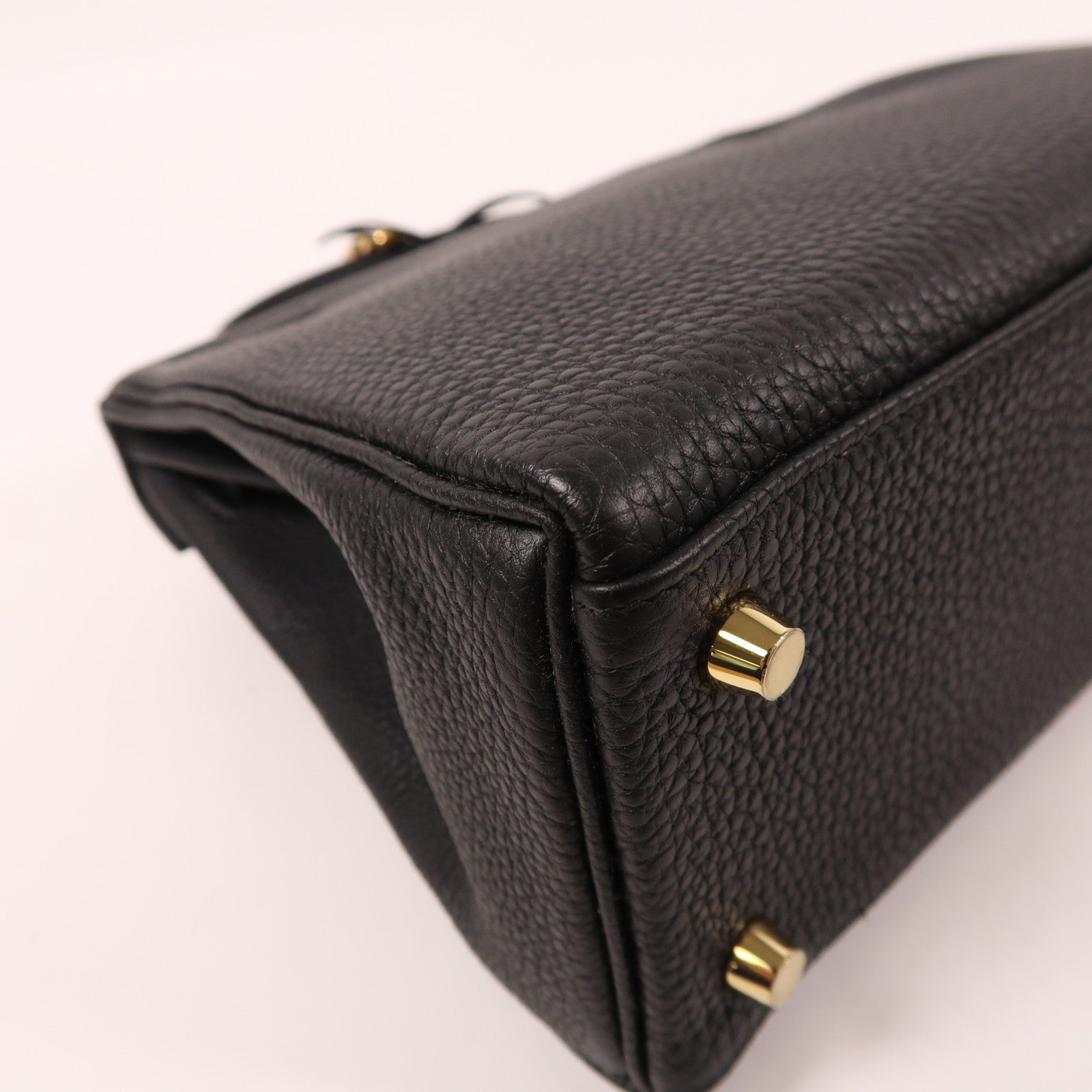 HERMES Togo皮革Kelly 25金扣手挽肩背兩用袋黑色