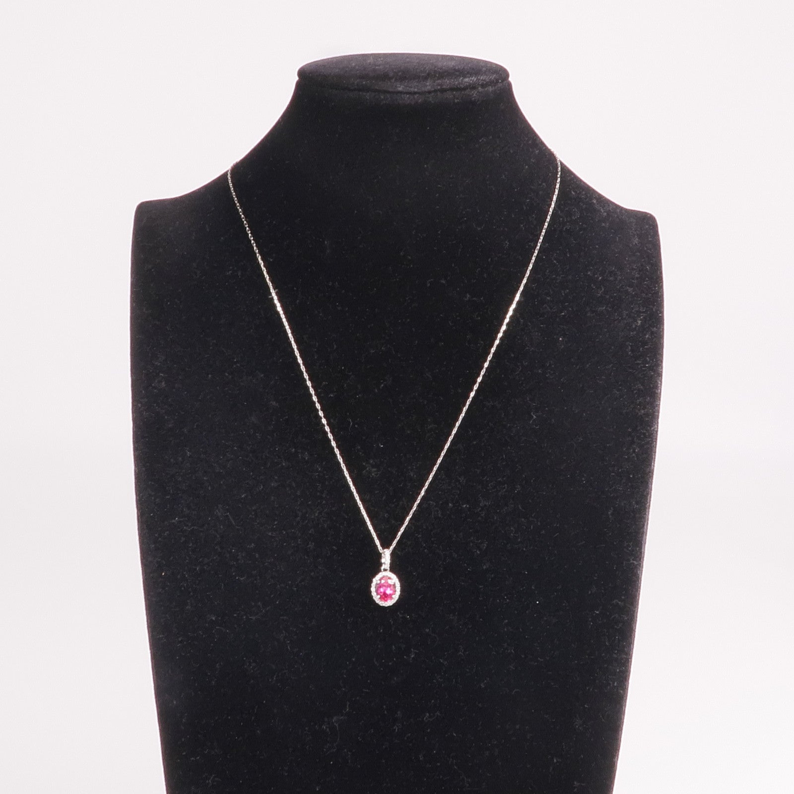 JEWELRY PT900/PT850鉑金Ruby Diamond Necklace紅寶石/鑽石項鍊
