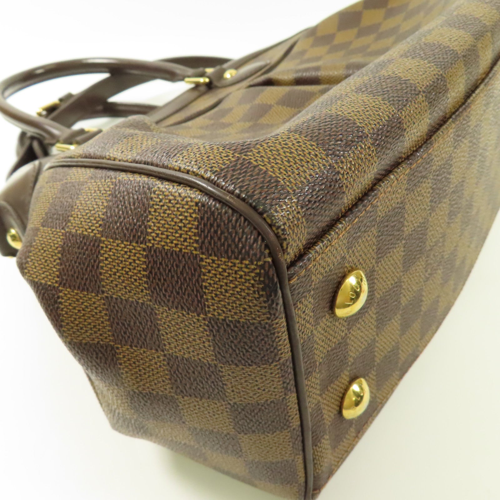 LOUIS VUITTON Damier Trevi金扣手挽肩背兩用袋