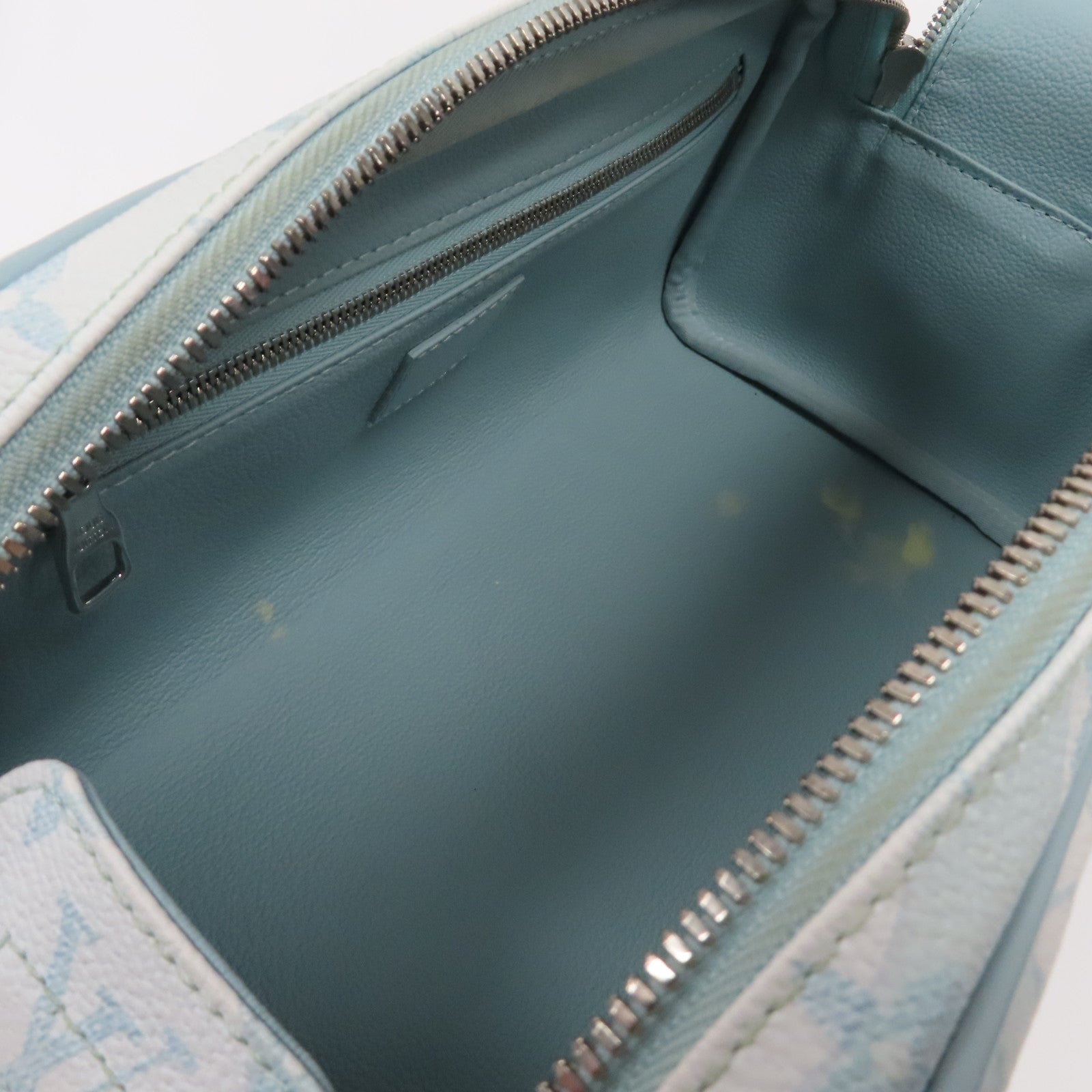 LOUIS VUITTON 【激減優惠】Monogram Aquagarden Dopp Kit銀扣手拿包藍色