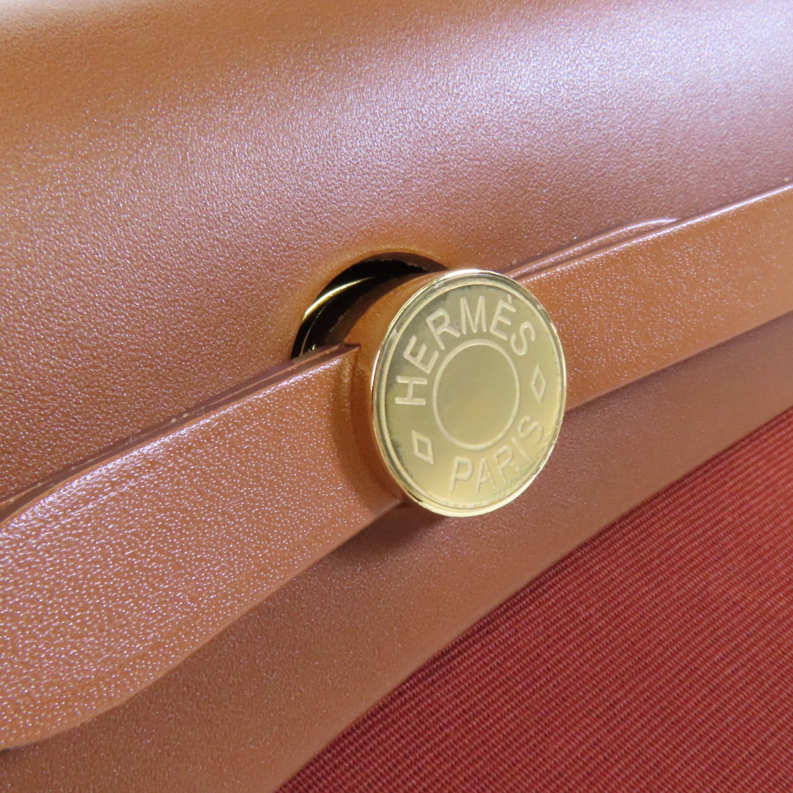 HERMES 帆布Herbag PM金扣手挽肩背兩用袋