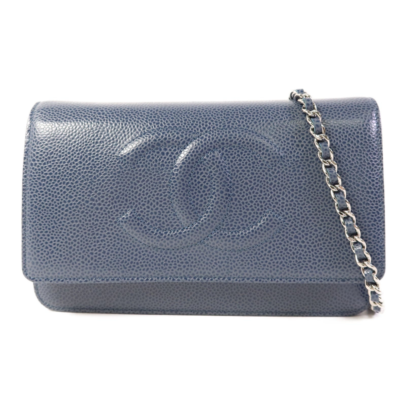 CHANEL 牛皮皮革WOC Wallet On Chain銀扣鏈帶肩背袋