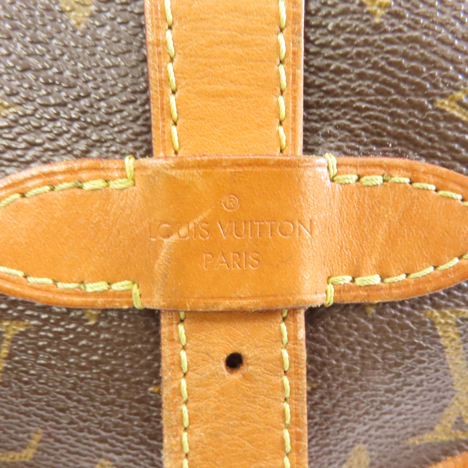 LOUIS VUITTON Monogram Saumur 30金扣肩背袋棕色