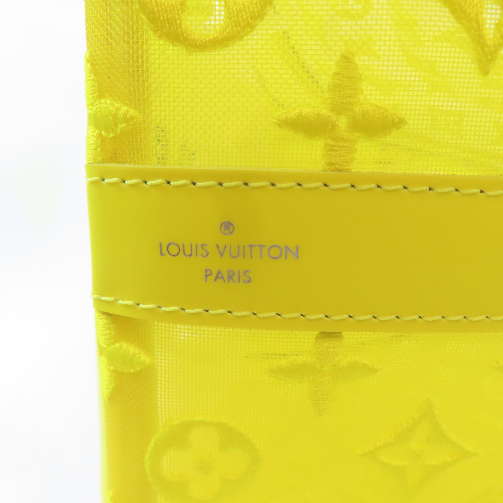 LOUIS VUITTON 尼龍Keepall Bandouliere 50銀扣波士頓包黃色