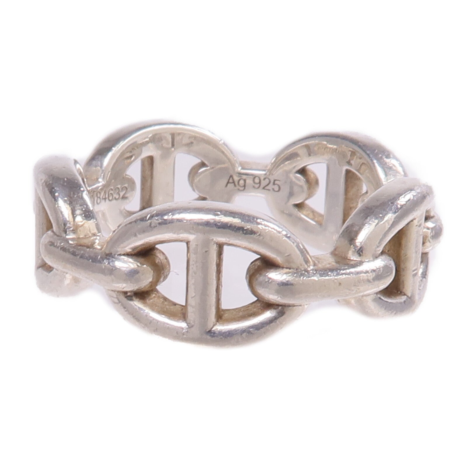 HERMES 925純銀Chaine d'ancre Enchainee Ring戒指US#5.25