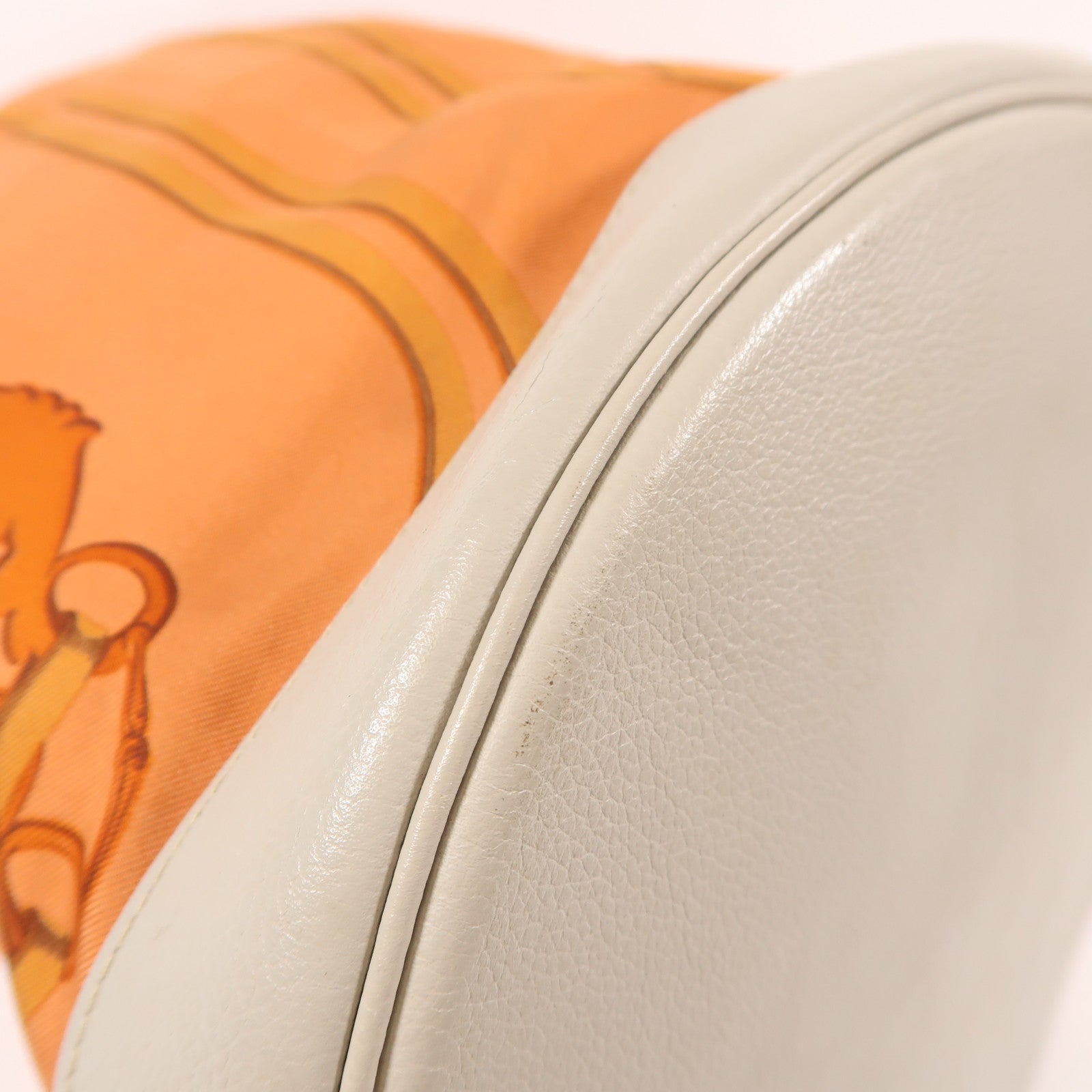 HERMES 絲質Soie Cool銀扣背包橙色
