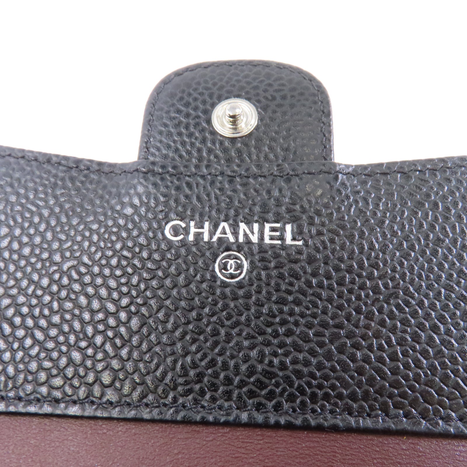 CHANEL 菱格Caviar皮革Classic Wallet銀扣錢包黑色