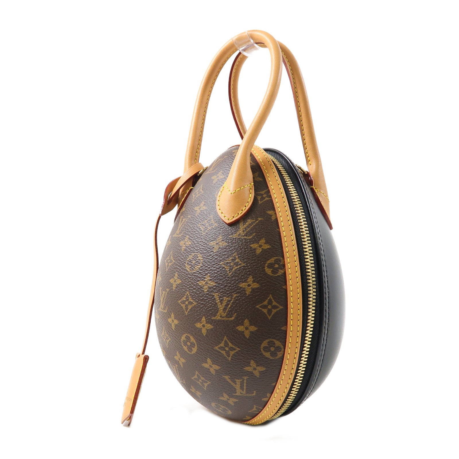 LOUIS VUITTON Monogram Egg Souple金扣手挽肩背兩用袋棕色/黑色