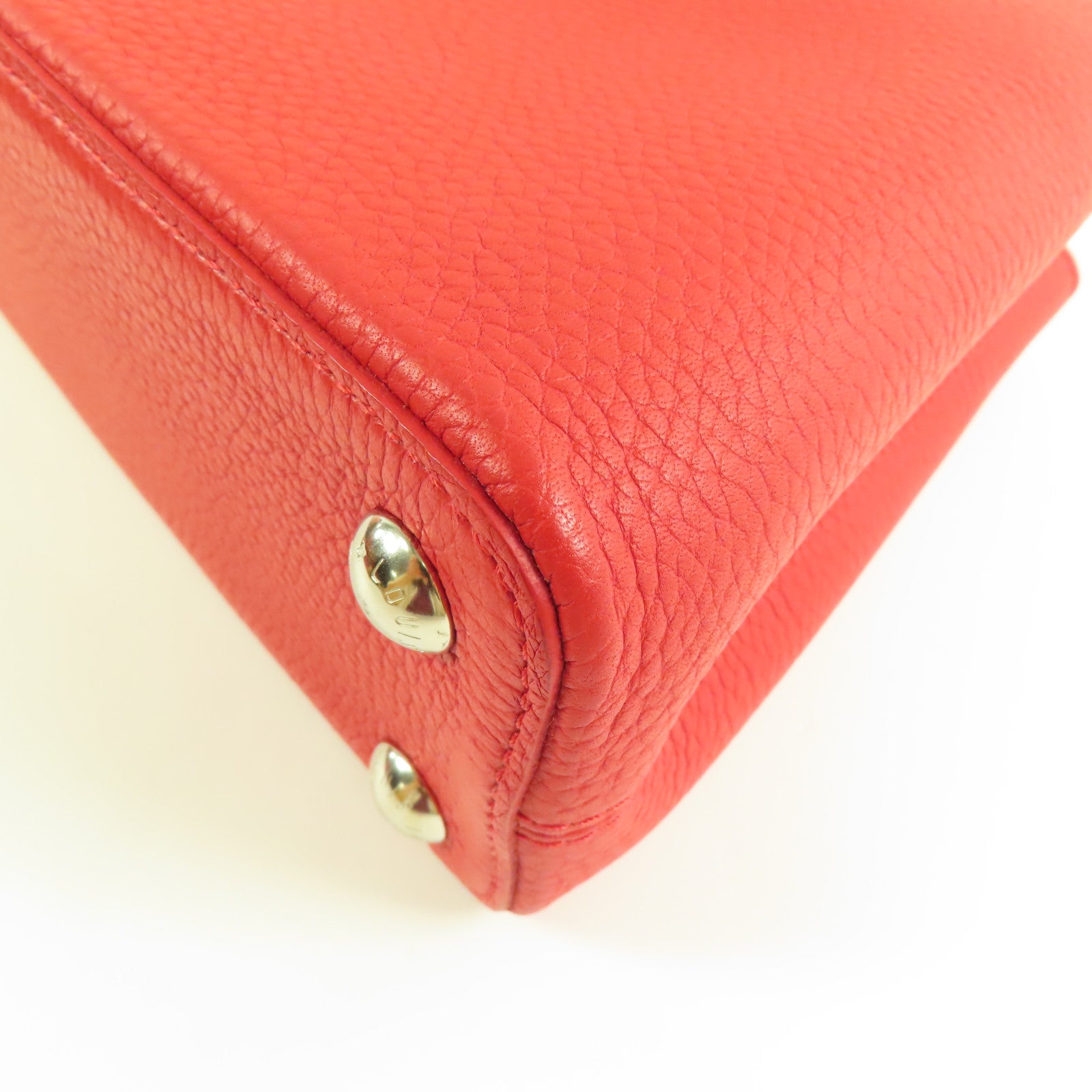 LOUIS VUITTON Taurillon Capucines BB銀扣手挽肩背兩用袋