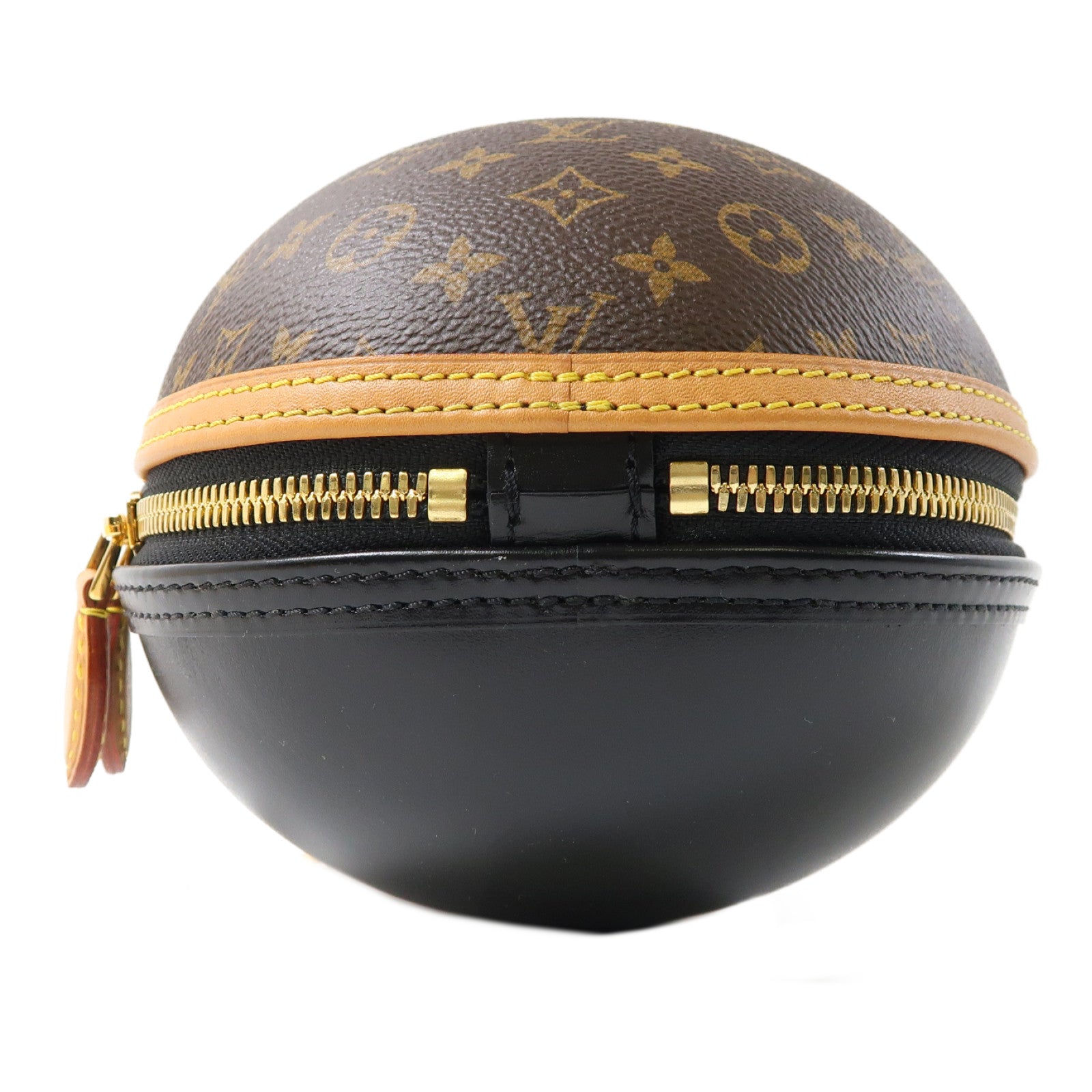 LOUIS VUITTON Monogram Egg Souple金扣手挽肩背兩用袋棕色/黑色