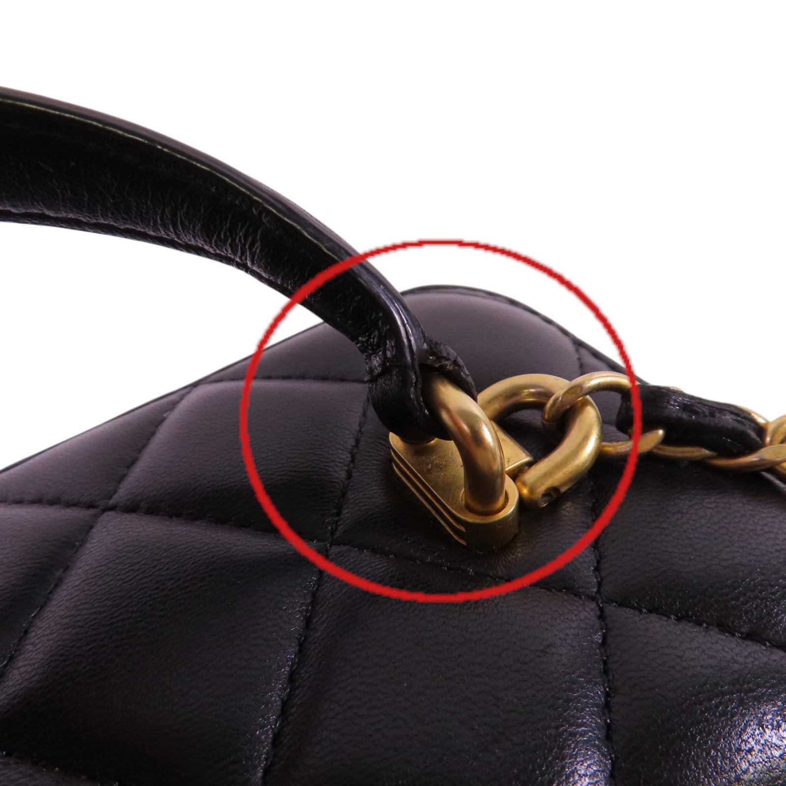 CHANEL 羊皮皮革Vanity Case金扣鏈帶手挽肩背兩用袋