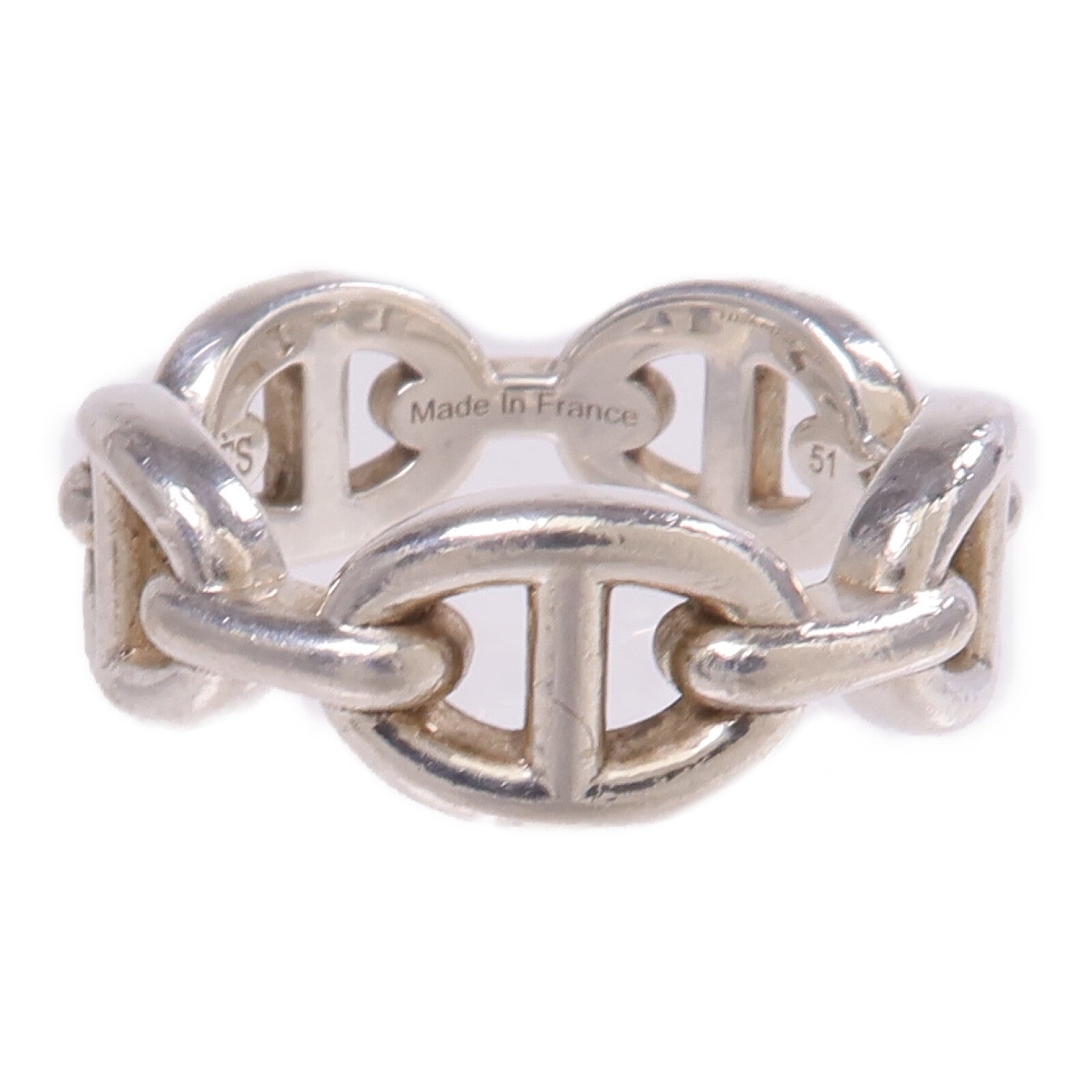 HERMES 925純銀Chaine d'ancre Enchainee Ring戒指US#5.25