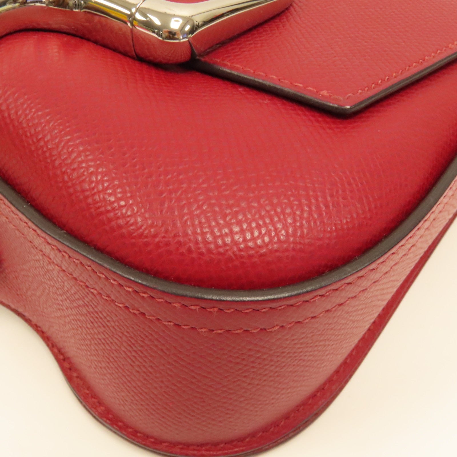 HERMES 【激減優惠】Epsom皮革Della Cavalleria Mini Bag銀扣肩背袋K1 Rouge Grenat石榴紅色