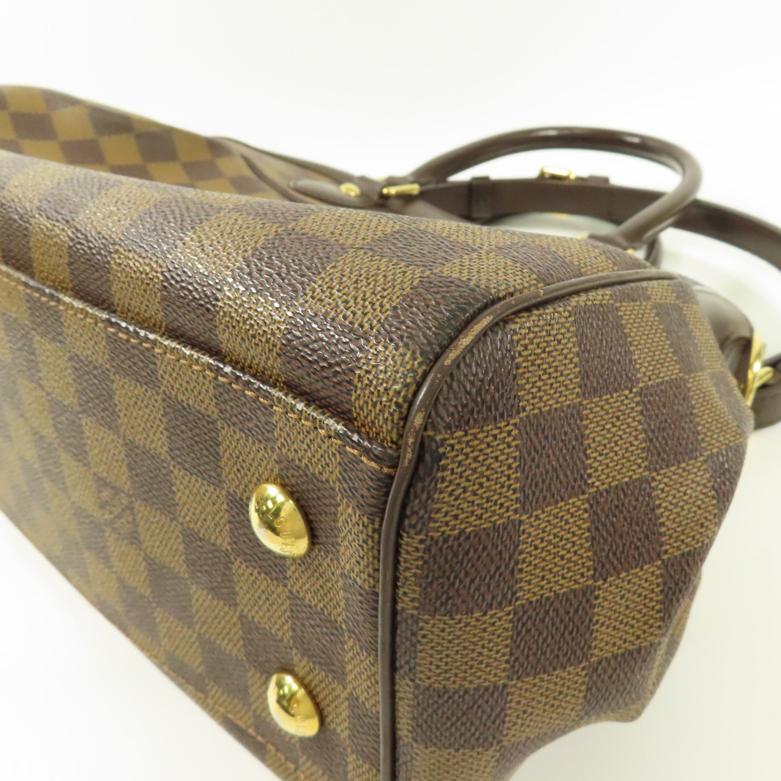 LOUIS VUITTON Damier Trevi金扣手挽肩背兩用袋