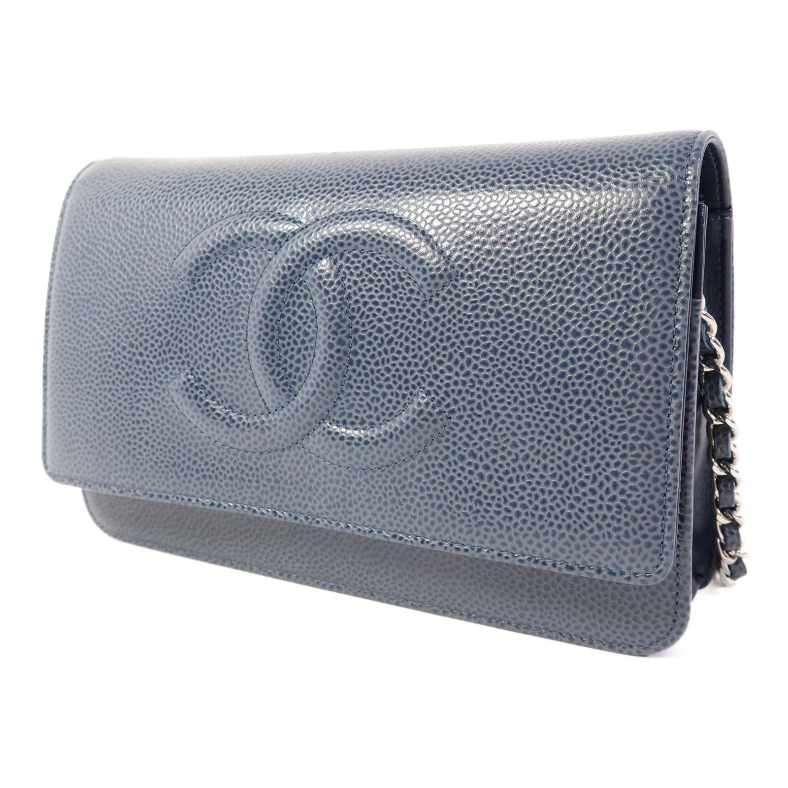 CHANEL 牛皮皮革WOC Wallet On Chain銀扣鏈帶肩背袋