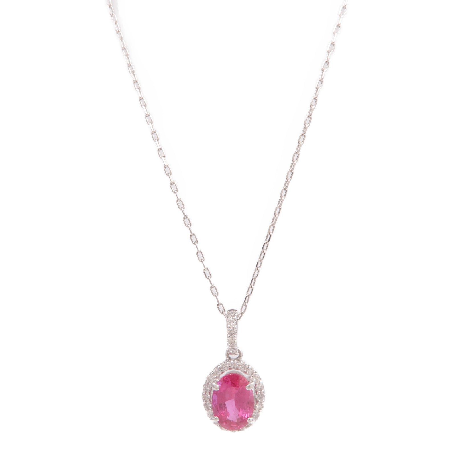 JEWELRY PT900/PT850鉑金Ruby Diamond Necklace紅寶石/鑽石項鍊