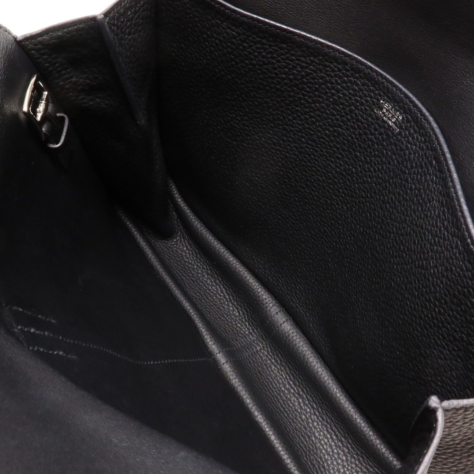 HERMES Clemence皮革Halzan 31手挽肩背兩用袋Noir