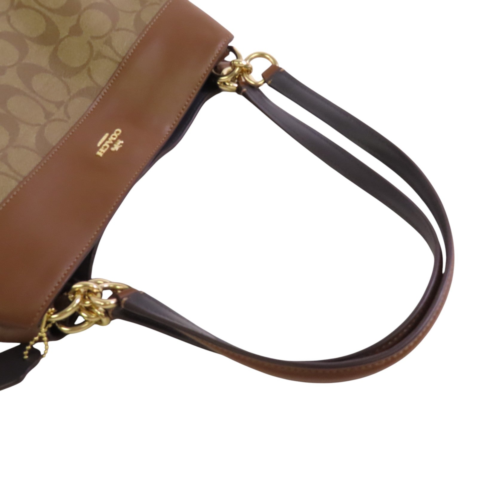 COACH 塗層帆布Shoulder Bag金扣肩背袋