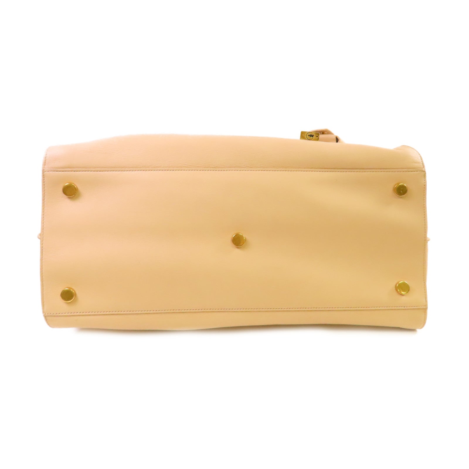 SAINT LAURENT 牛皮皮革Sac De Jour Large Shoulder Bag肩背袋杏色