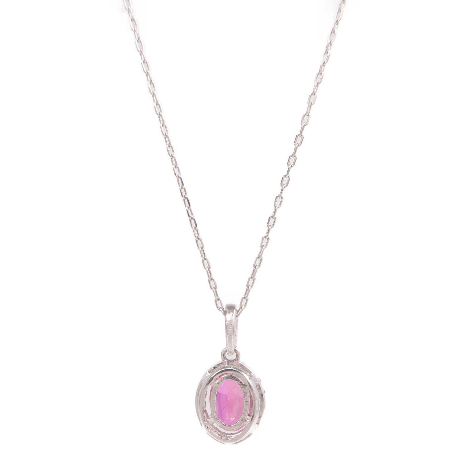 JEWELRY PT900/PT850鉑金Ruby Diamond Necklace紅寶石/鑽石項鍊