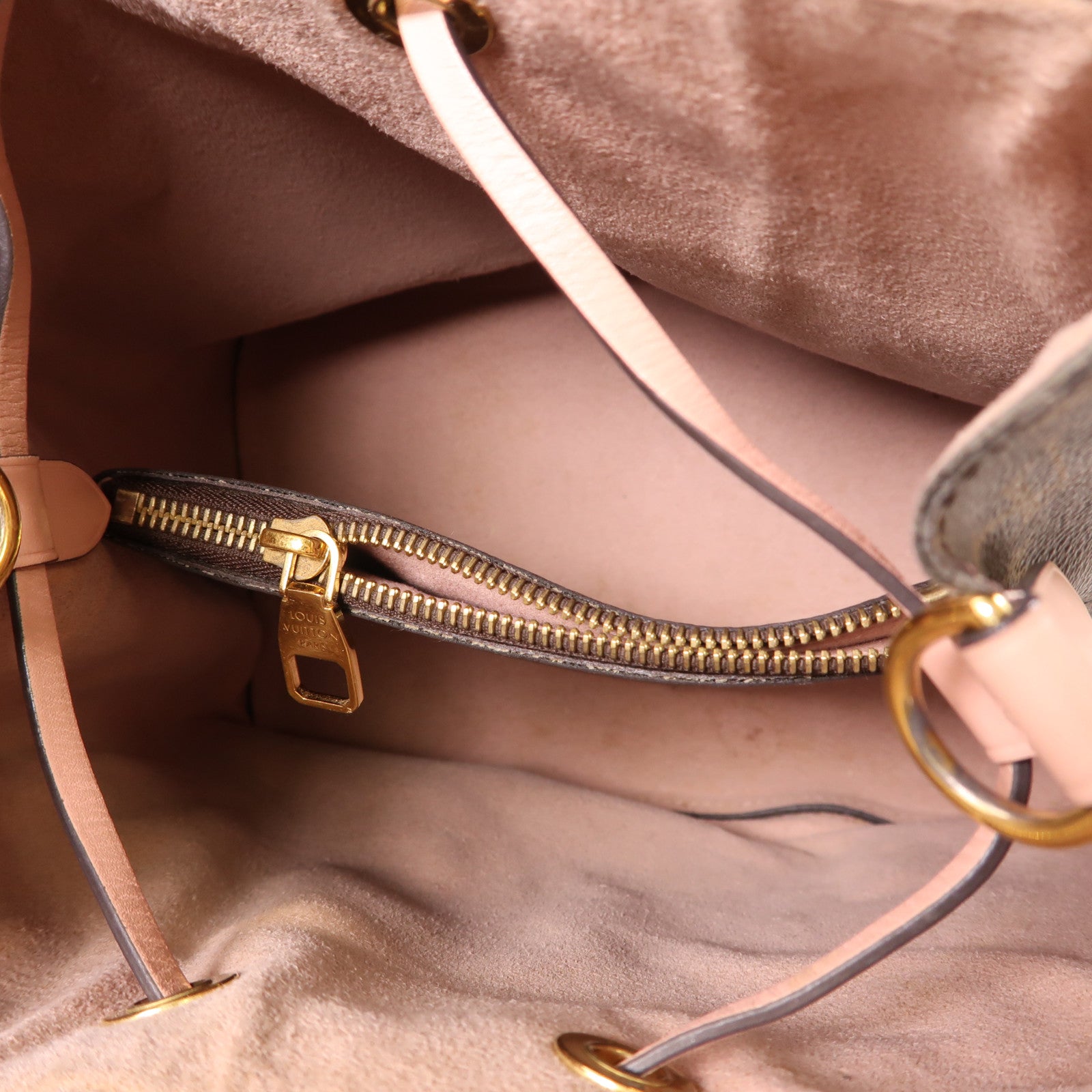 LOUIS VUITTON Monogram Neo Noe金扣手挽肩背兩用袋棕色/粉紅色