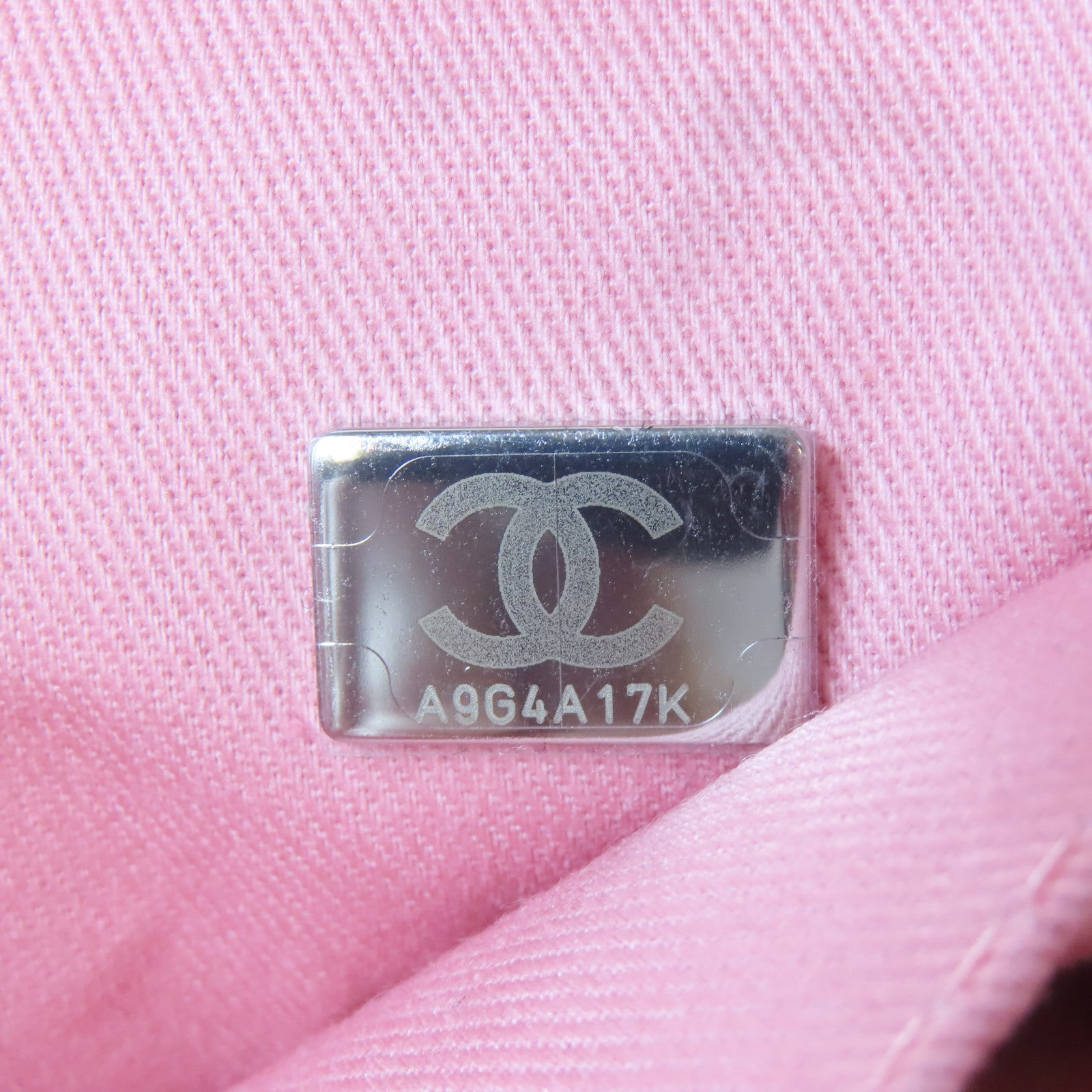 CHANEL 帆布Deauville Tote銀扣鏈帶肩背袋粉紅色