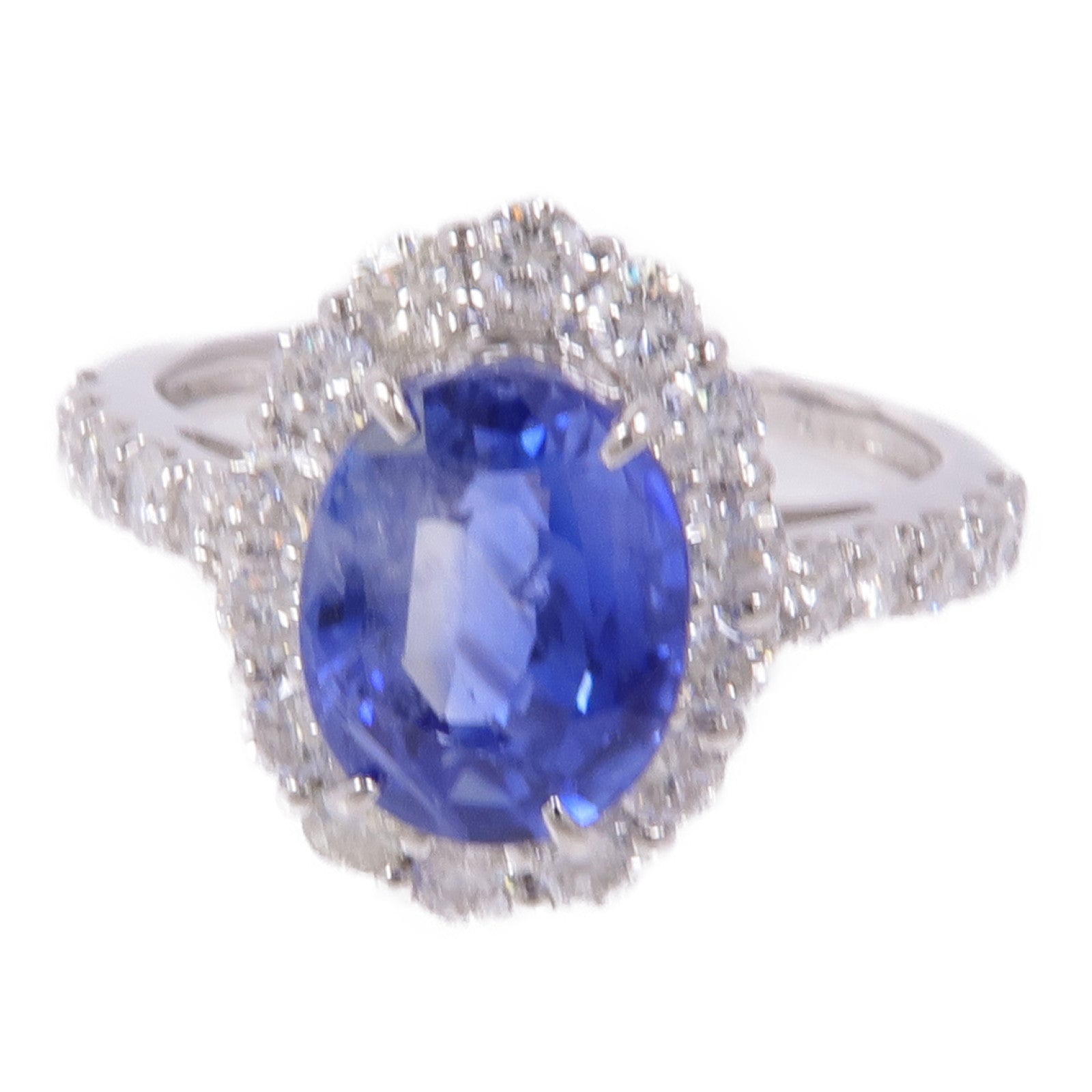 JEWELRY PT950鉑金Sapphire/Diamond Ring藍寶石/鑽石戒指US#6