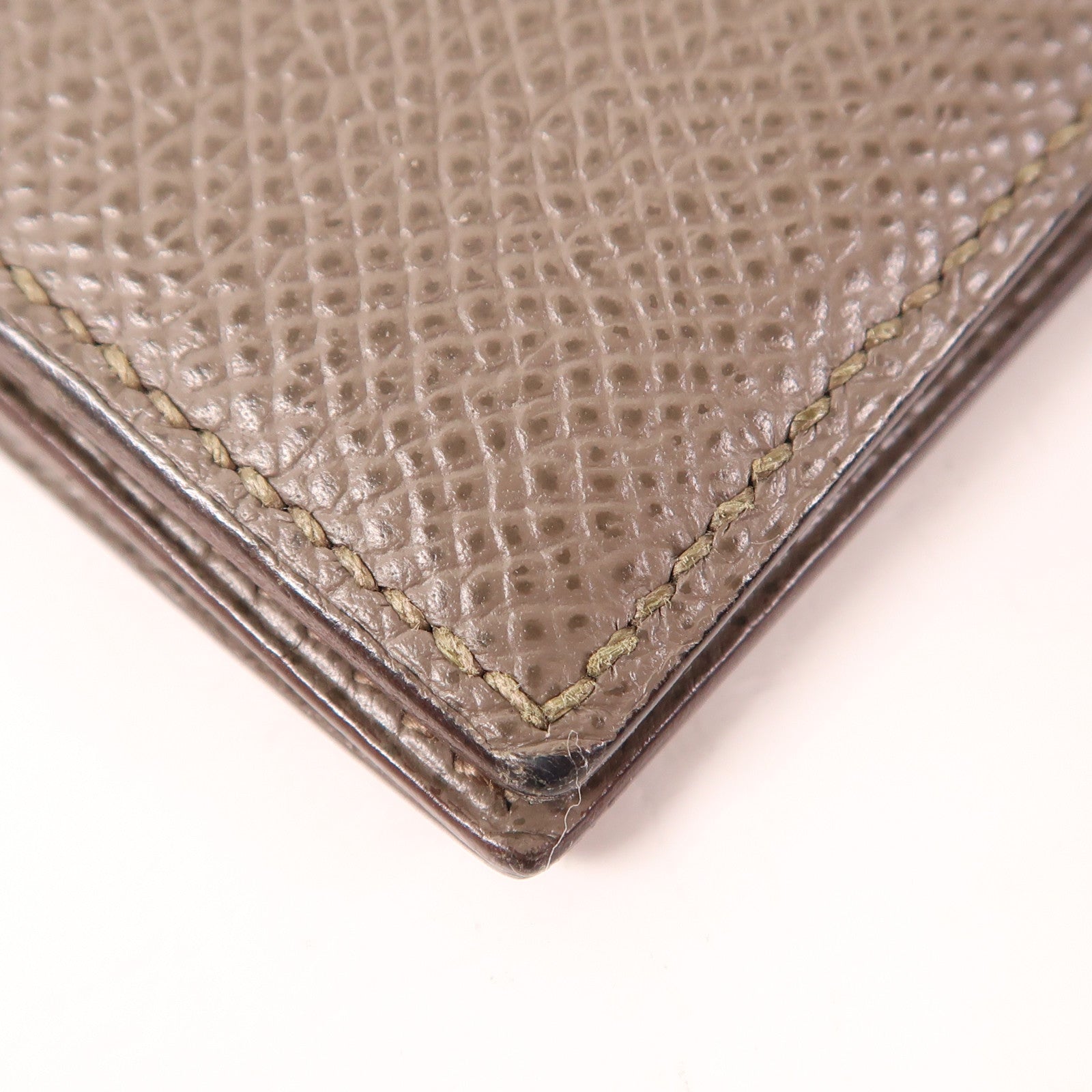 HERMES 【激減優惠】Epsom皮革Fleming Long Wallet長錢包Etoupe大象灰