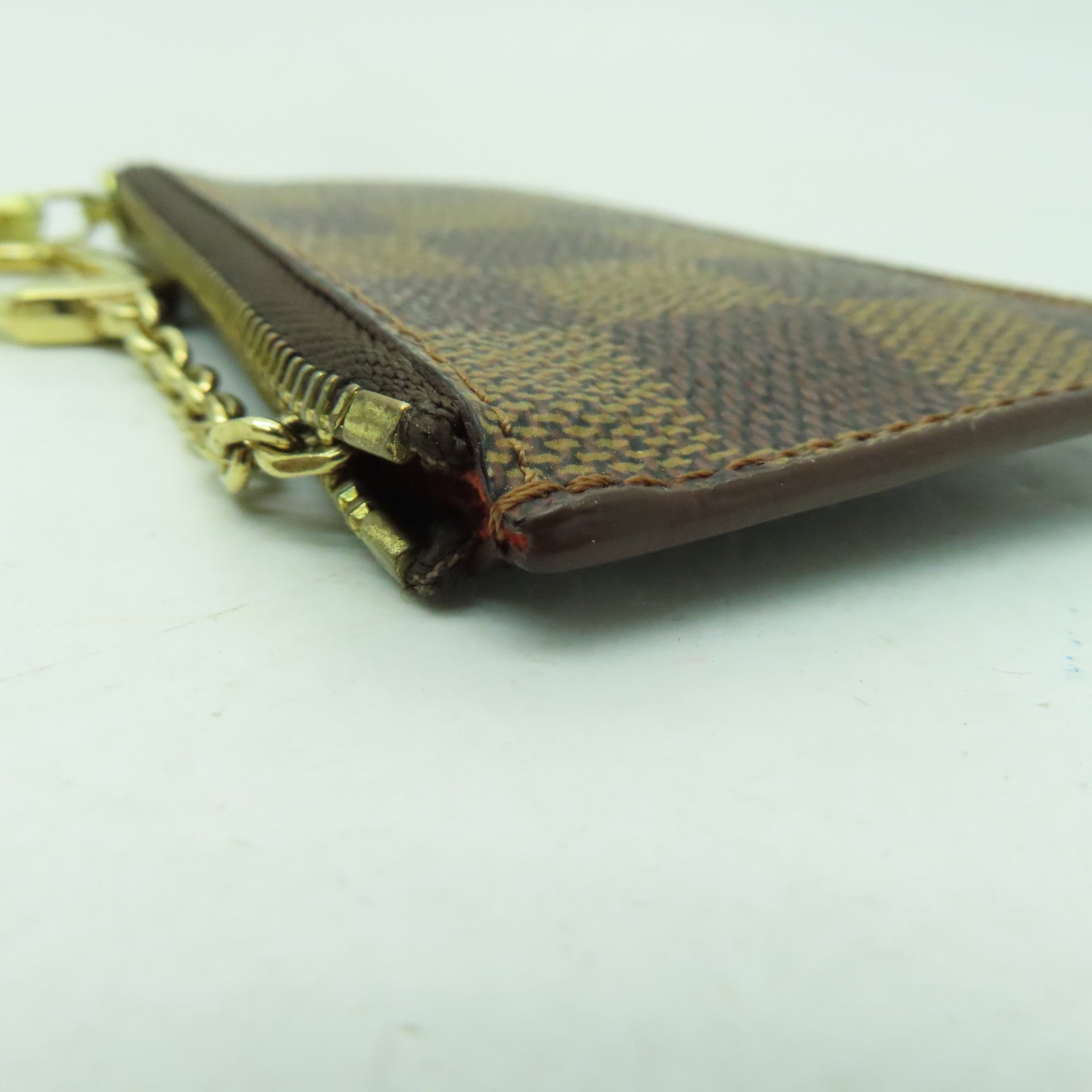 LOUIS VUITTON Damier China Run Key Pouch金扣鎖匙包啡色
