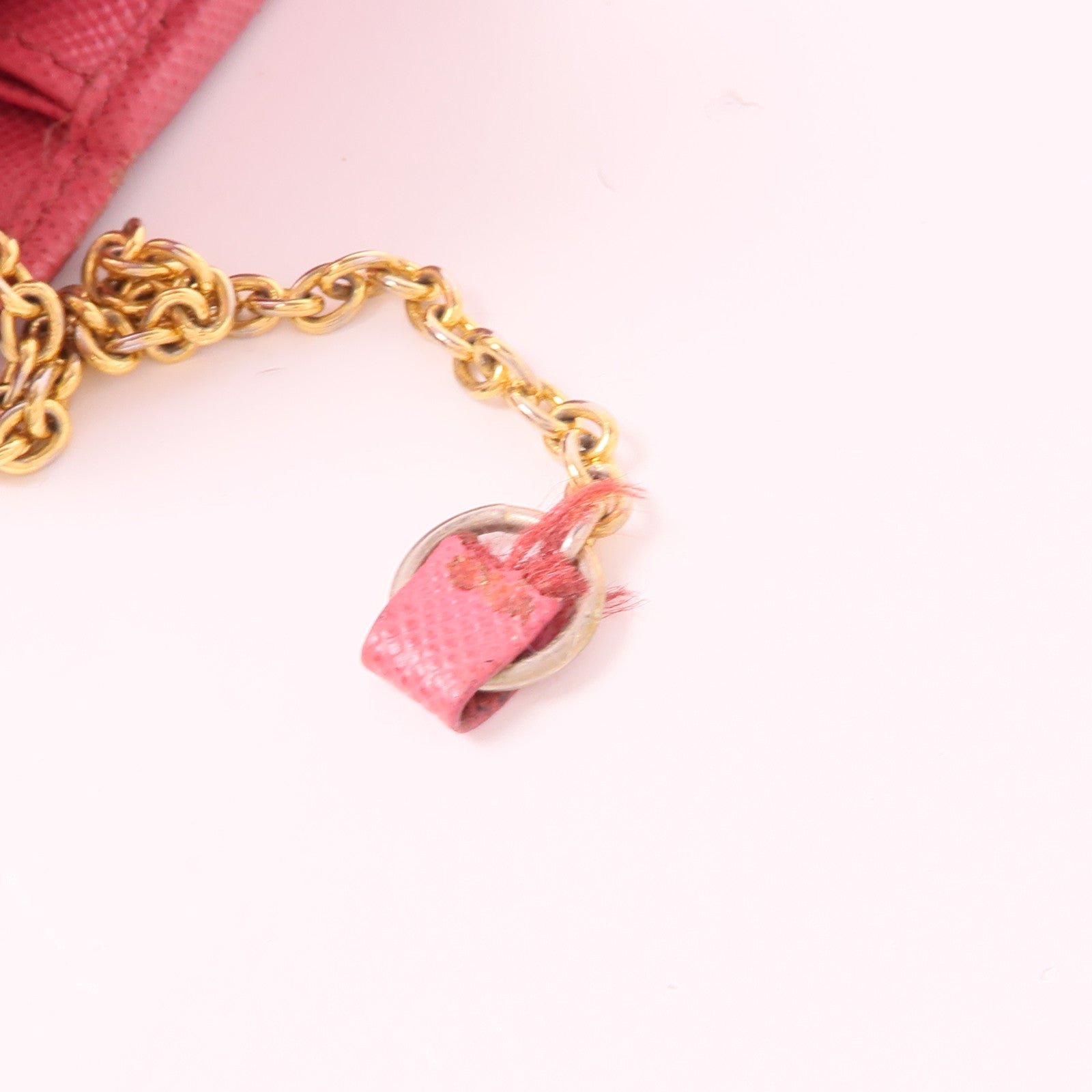 PRADA GHW Long Button Wallet 1M1132 Saffiano Leather Pink