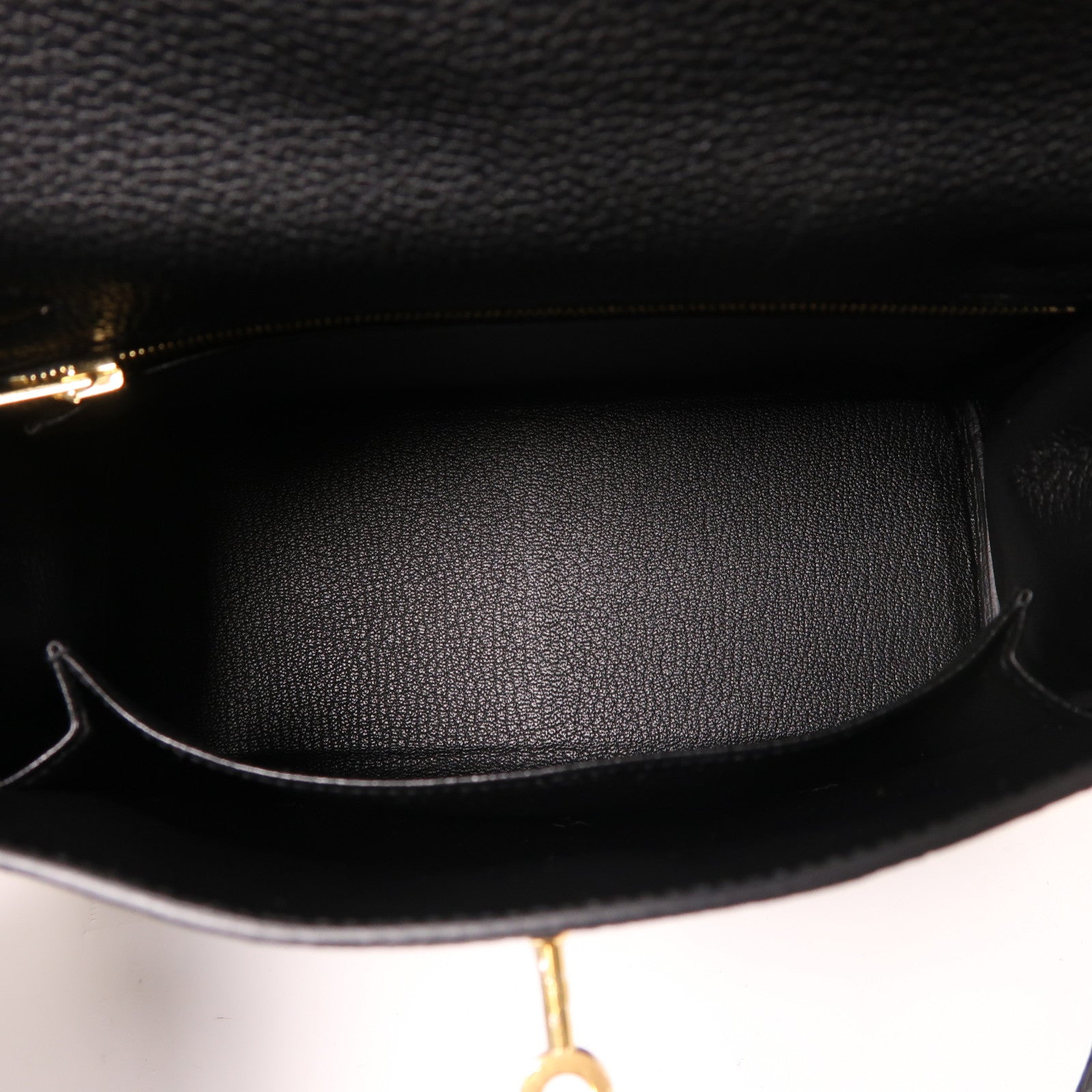 HERMES Togo皮革Kelly 25金扣手挽肩背兩用袋黑色