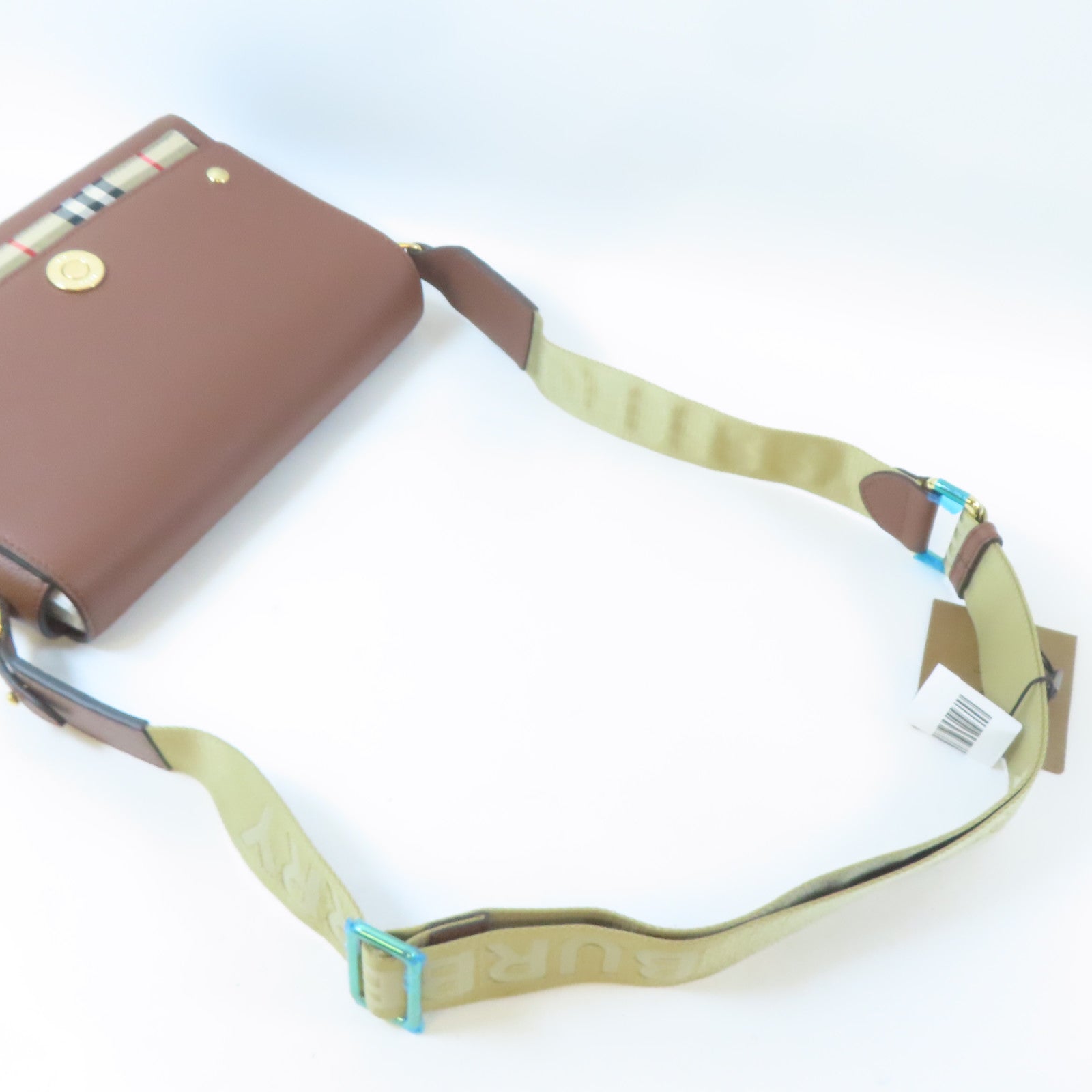 BURBERRY 牛皮皮革Shoulder Bag金扣肩背袋啡色