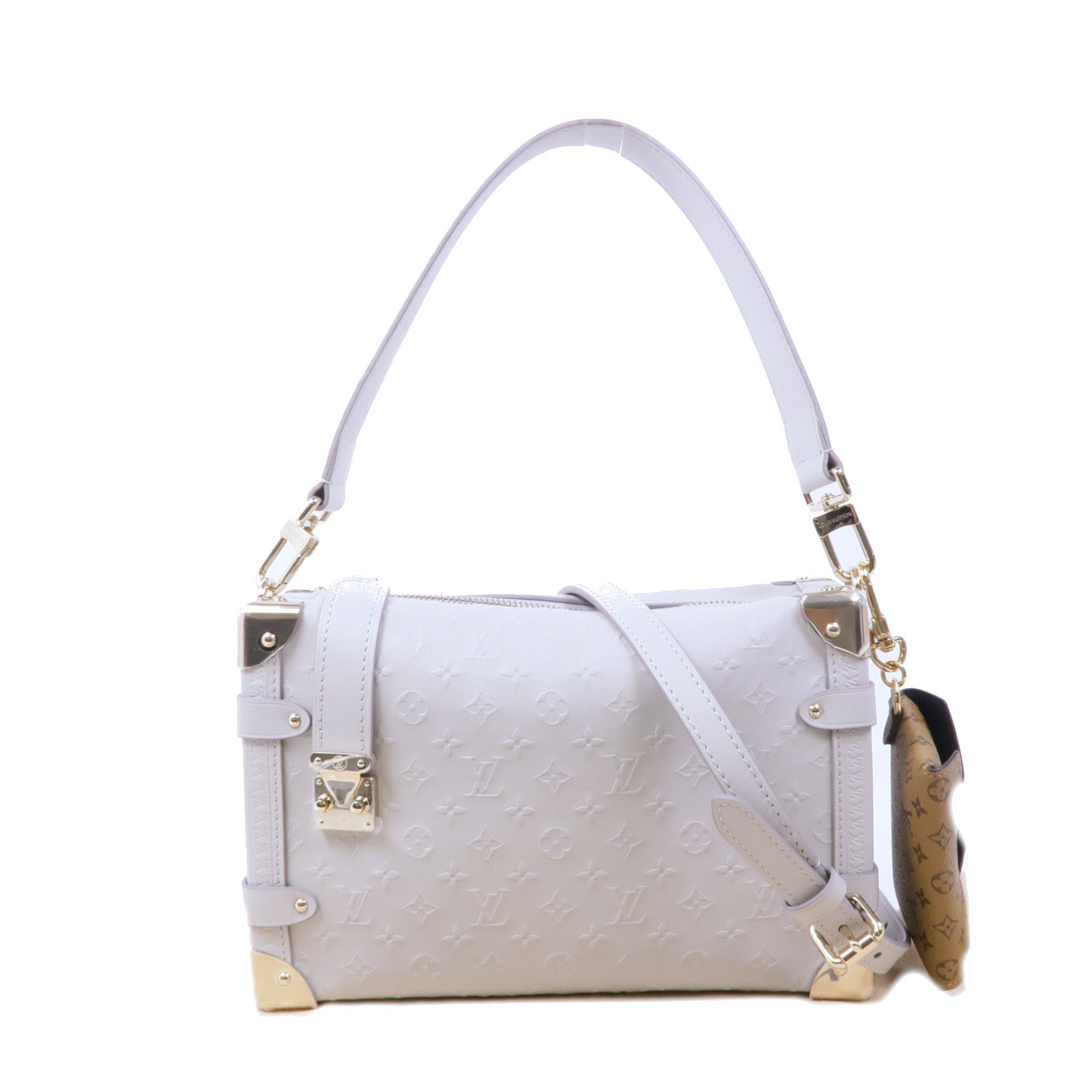 LOUIS VUITTON 牛皮皮革Side Trunk MM金扣手挽肩背兩用袋