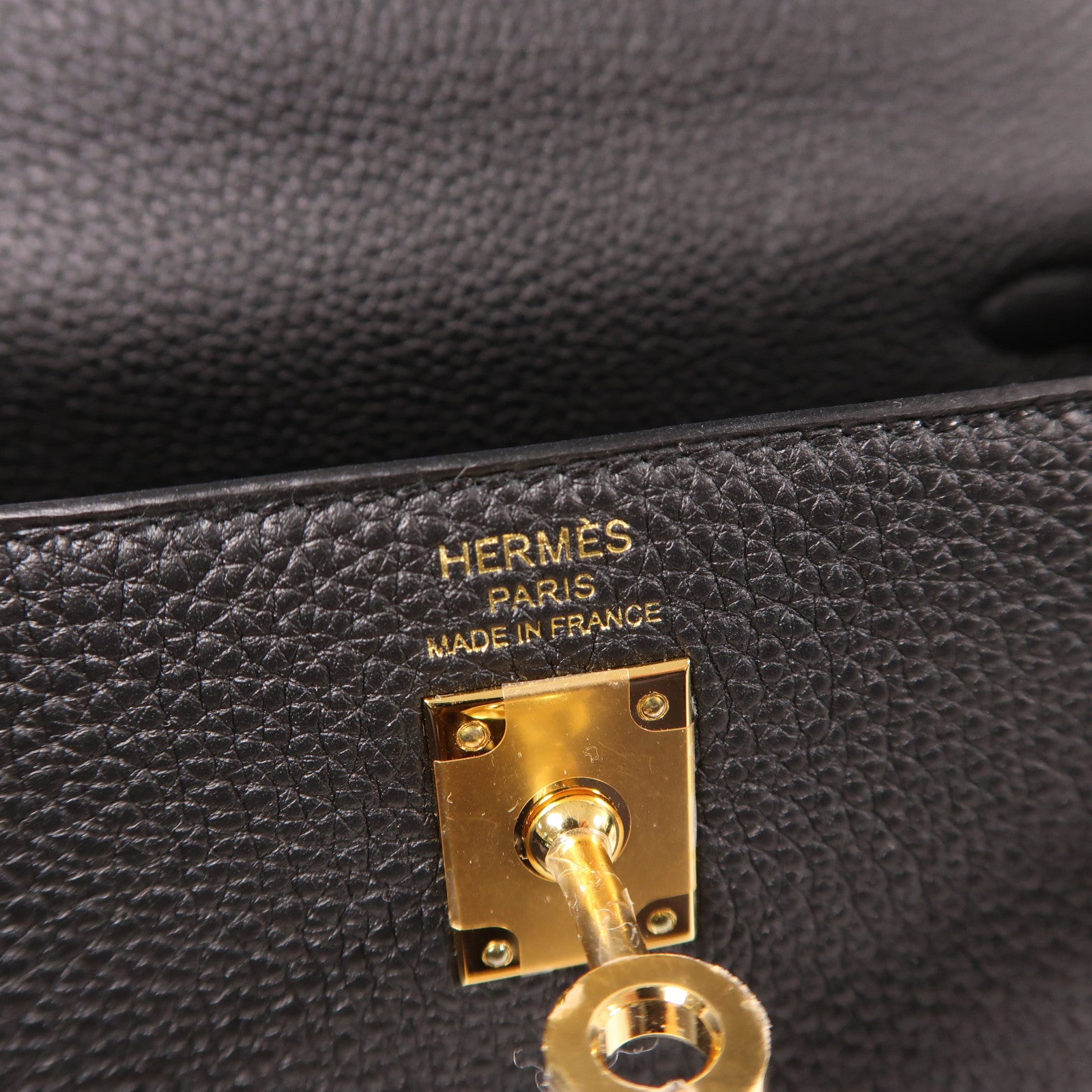 HERMES Togo皮革Kelly 25金扣手挽肩背兩用袋黑色