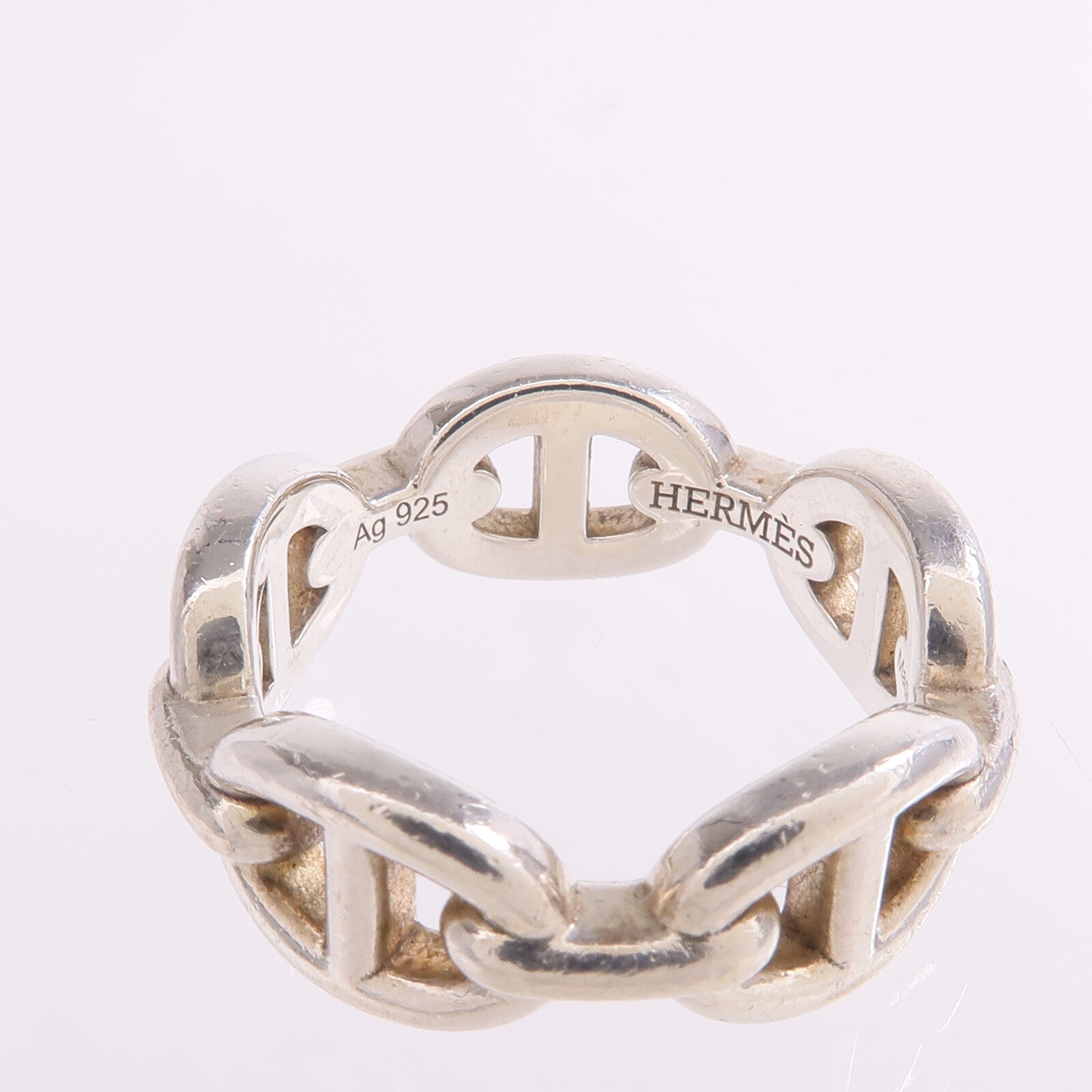 HERMES 925純銀Chaine d'ancre Enchainee Ring戒指US#5.25