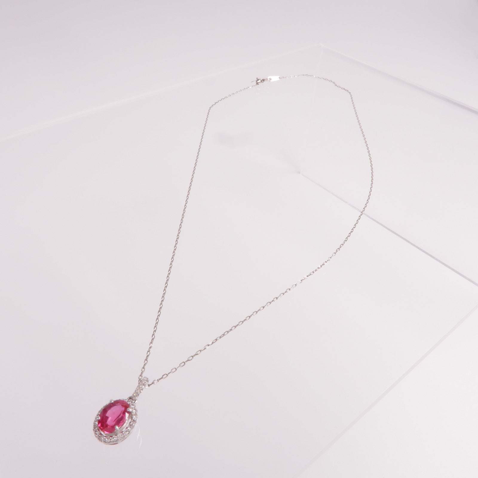 JEWELRY PT900/PT850鉑金Ruby Diamond Necklace紅寶石/鑽石項鍊