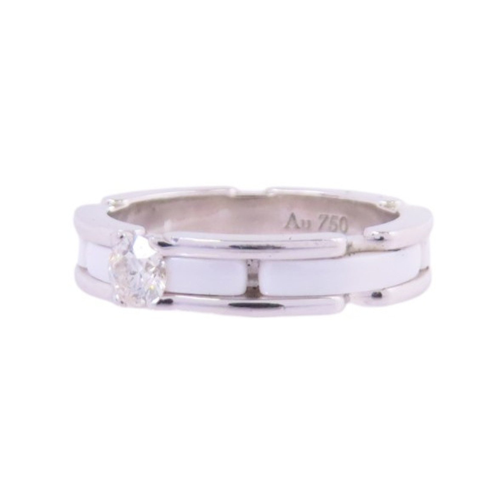 CHANEL 18K白金/陶瓷Diamond Ultra Ring戒指#51/US#5.25