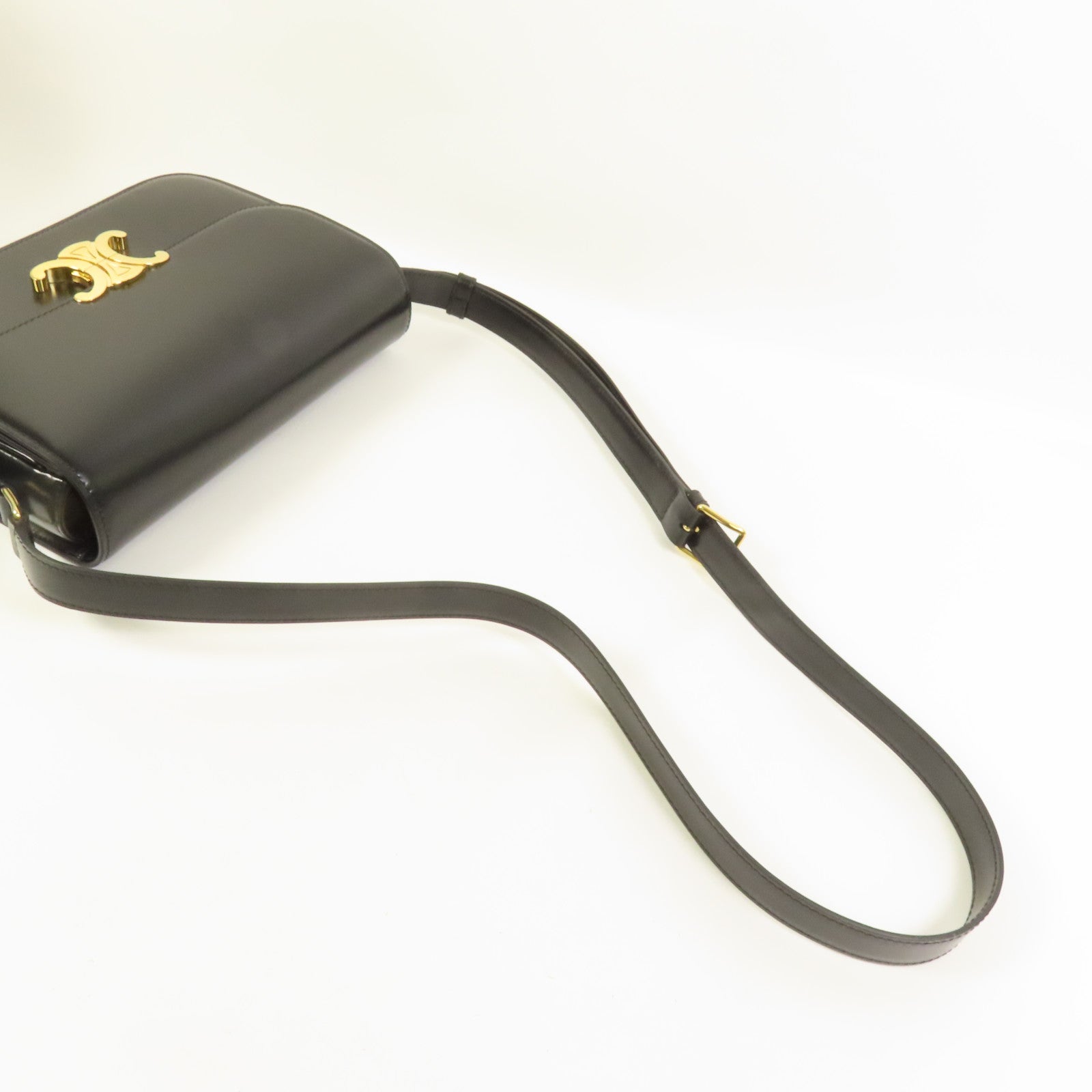 CELINE 牛皮皮革Classique Triomphe金扣肩背袋