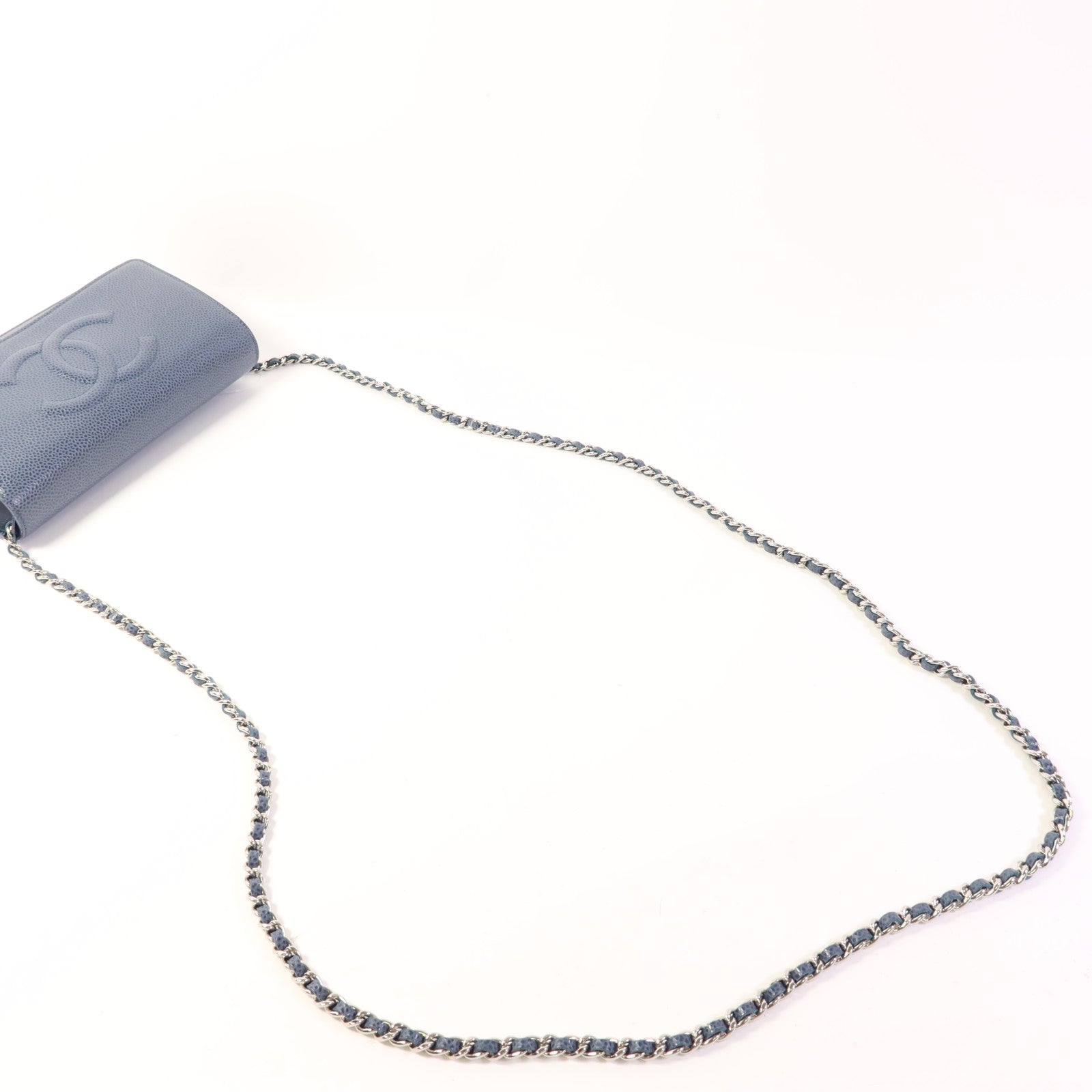 CHANEL 牛皮皮革WOC Wallet On Chain銀扣鏈帶肩背袋