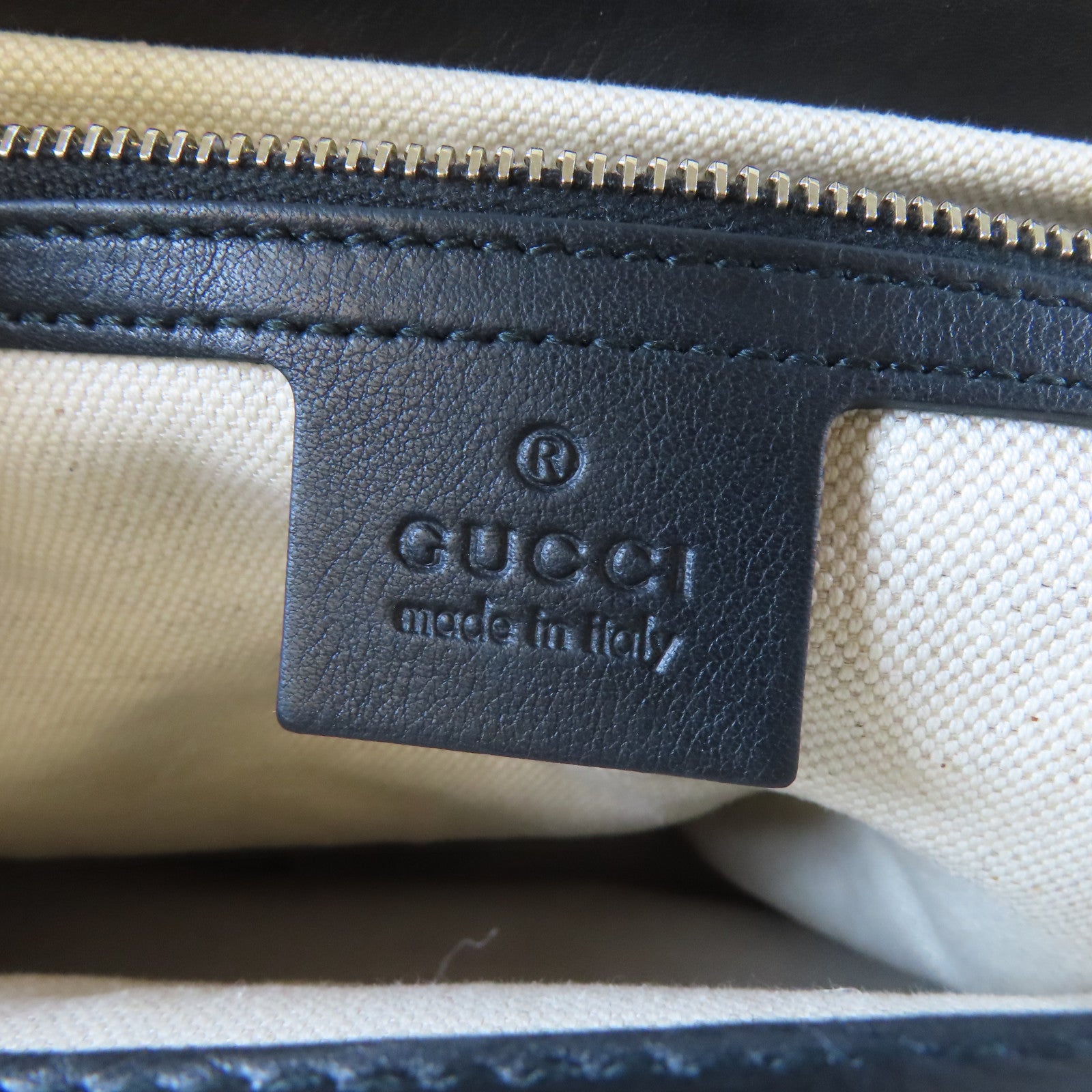 GUCCI 【激減優惠】皮革Bamboo Handbag銀扣手挽袋黑色